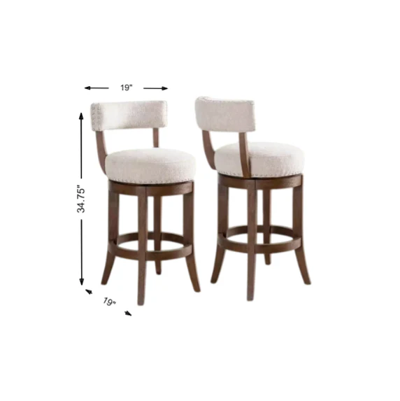 Mystic 26" Swivel Counter Height Barstool - Brown - Image 3