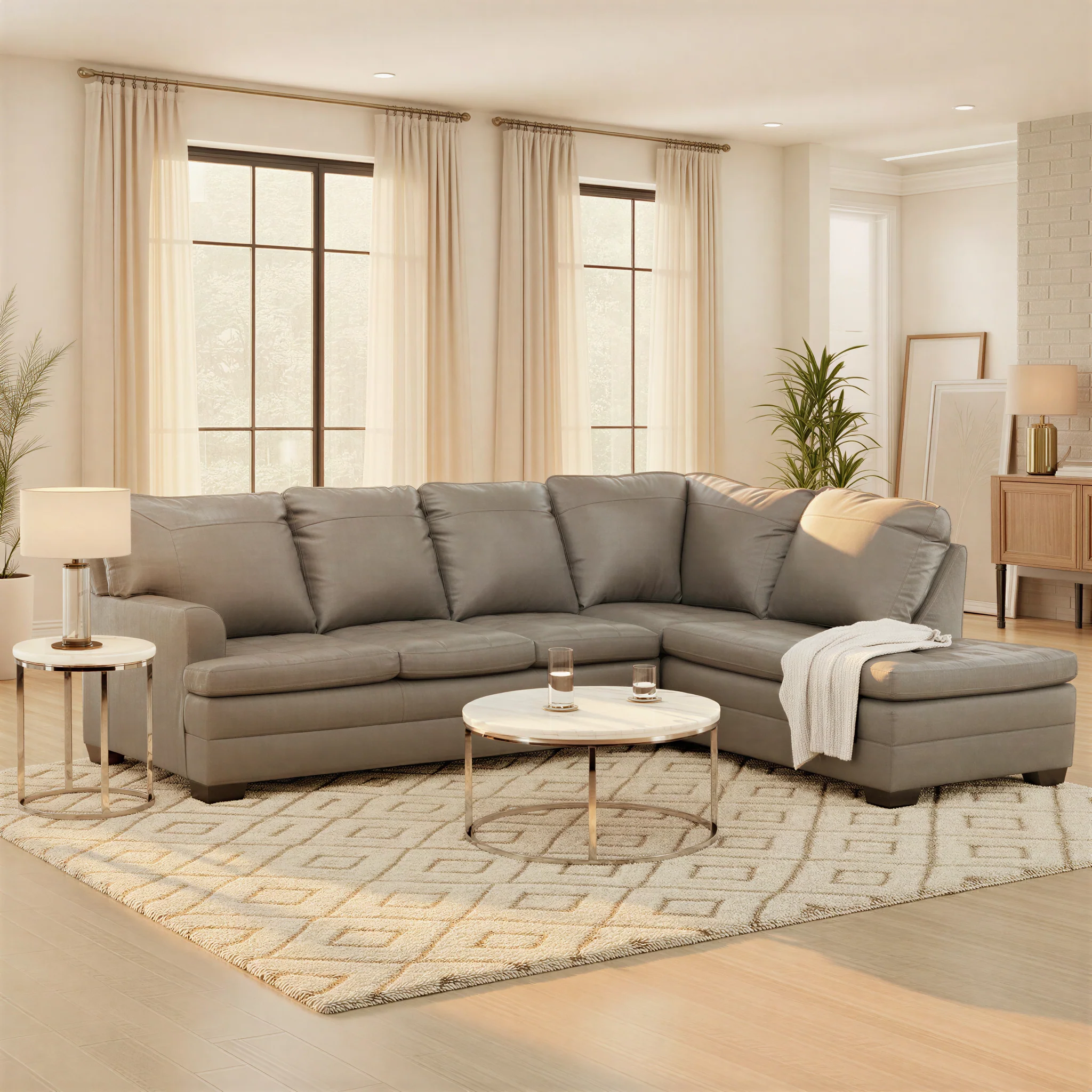 Callahan 2-Piece Leather Sectional - Image 6