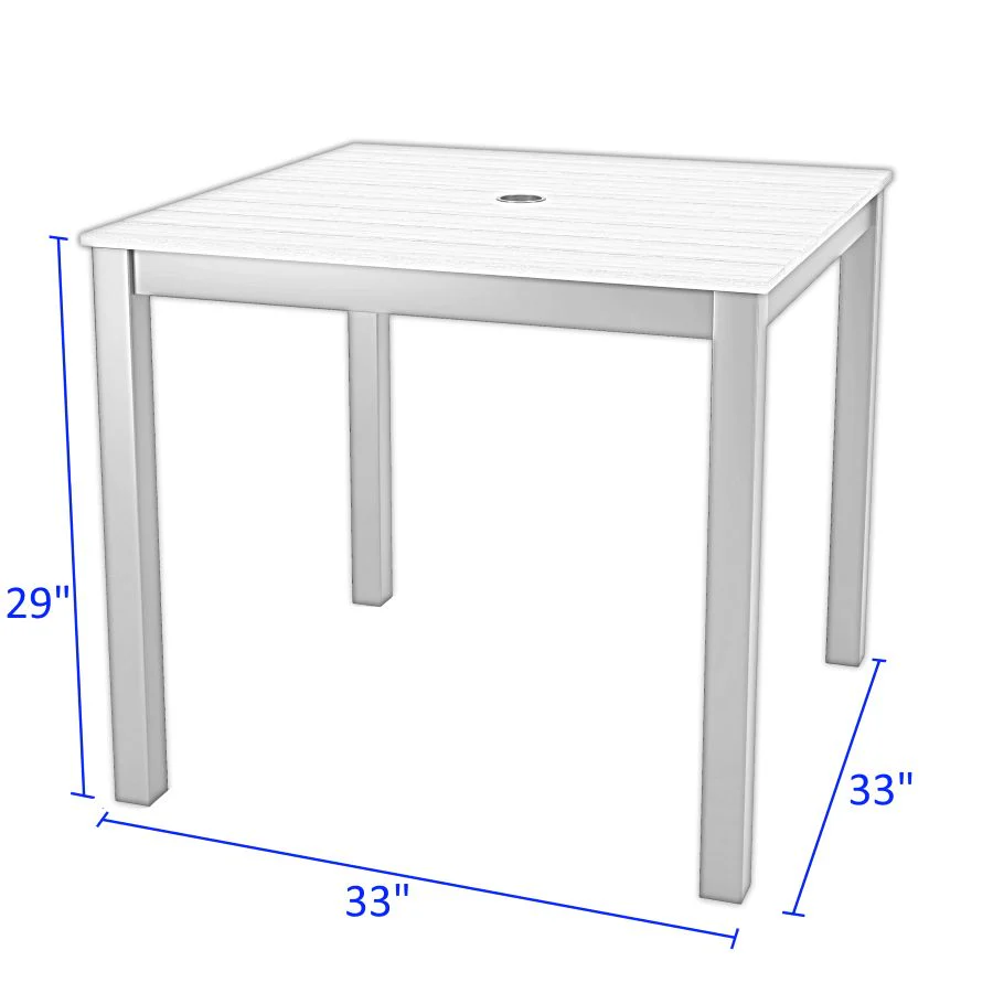 Chalfonte 33" Square Outdoor Dining Patio Table - Image 3