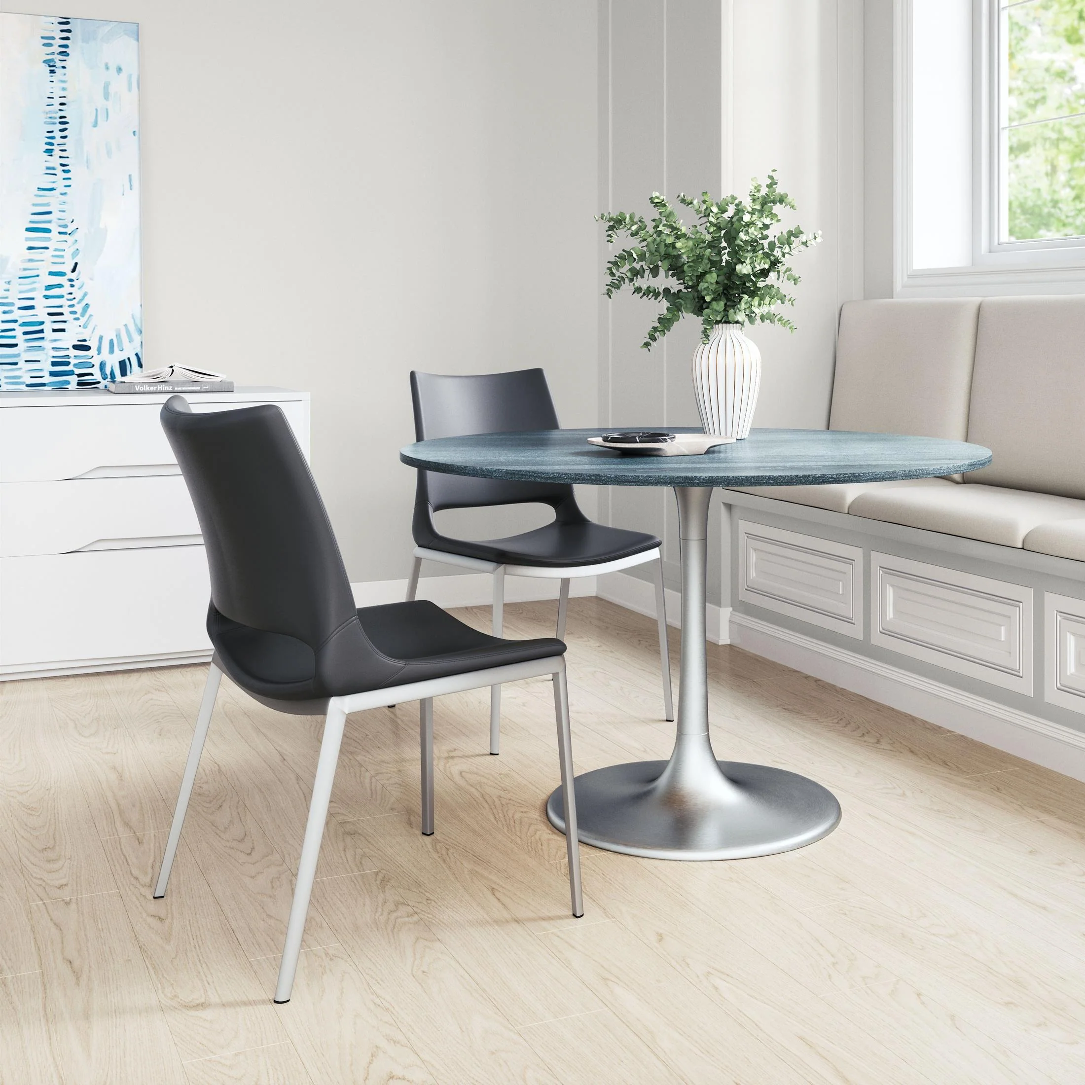 Ace Dining Chair (Set of 2) Black & Silver - Image 5