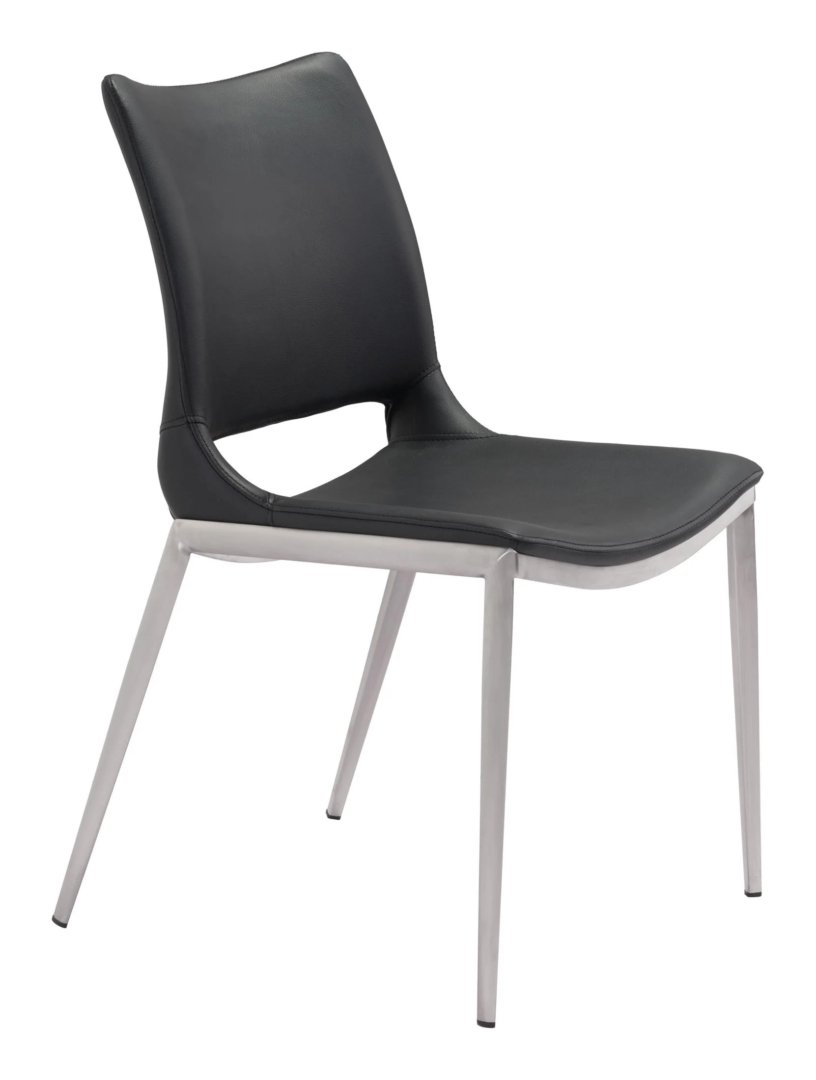 Ace Dining Chair (Set of 2) Black & Silver - Image 6
