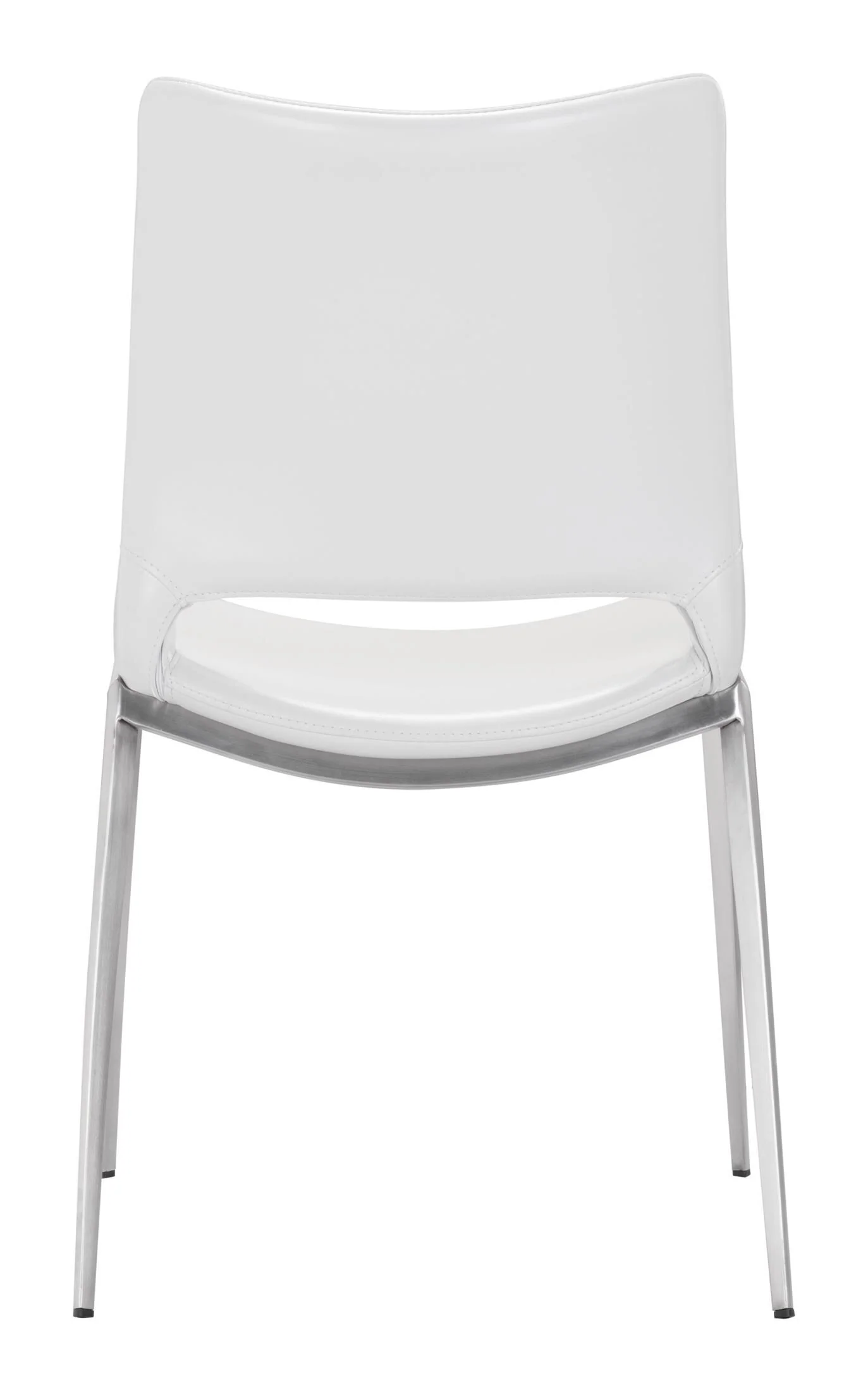 Ace Dining Chair (Set of 2) White & Silver - Image 8