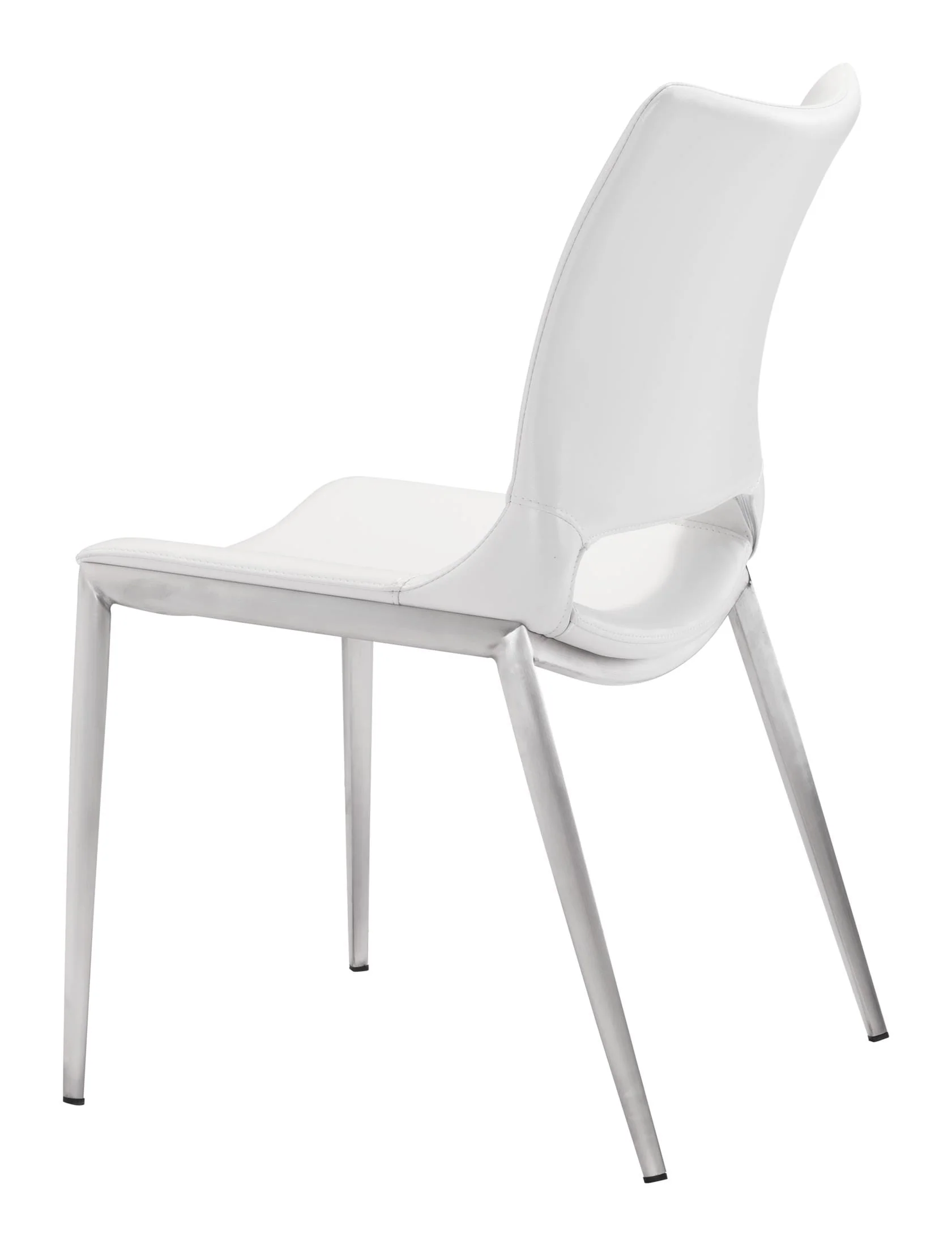 Ace Dining Chair (Set of 2) White & Silver - Image 9