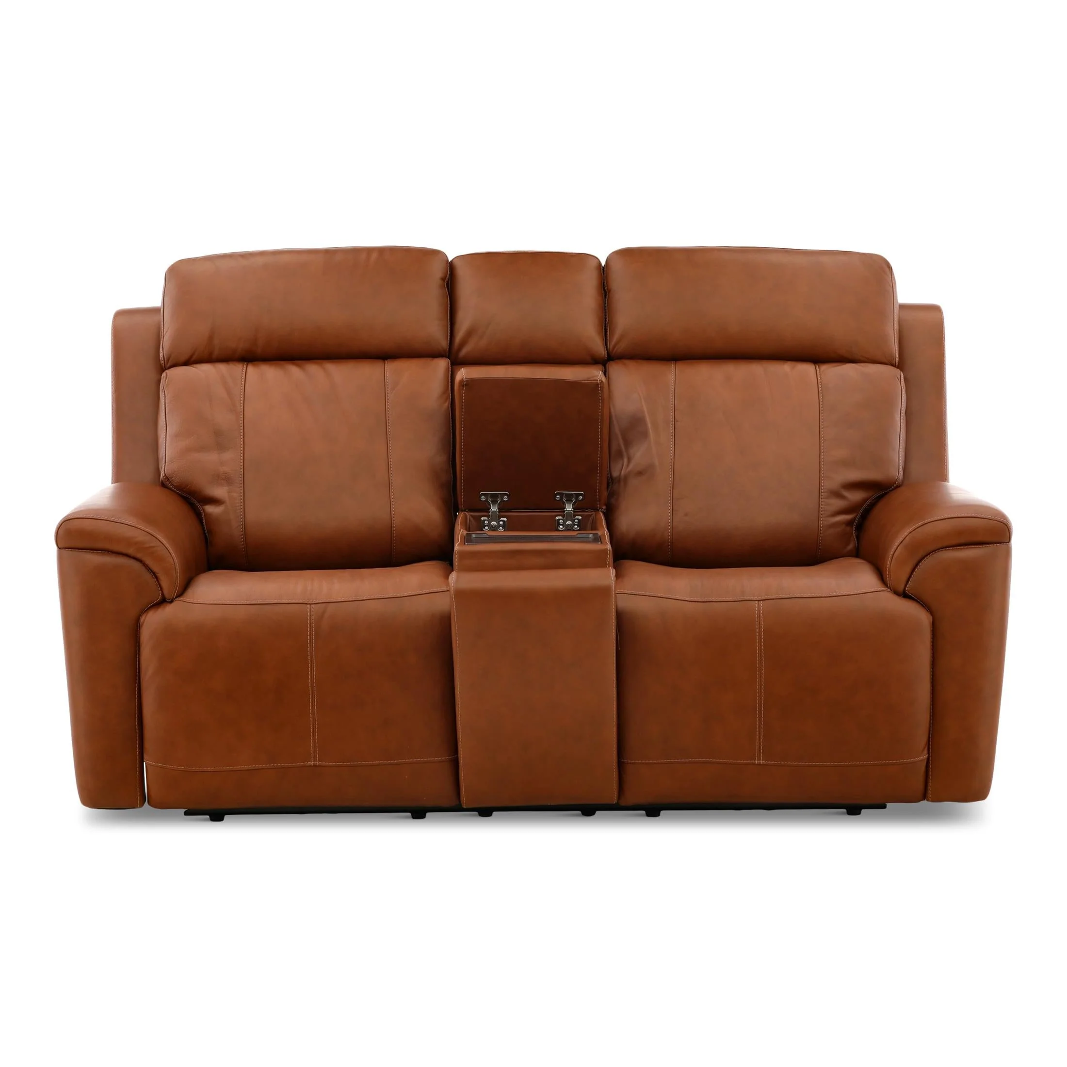Flexsteel Adrian Leather Power Reclining Console Loveseat