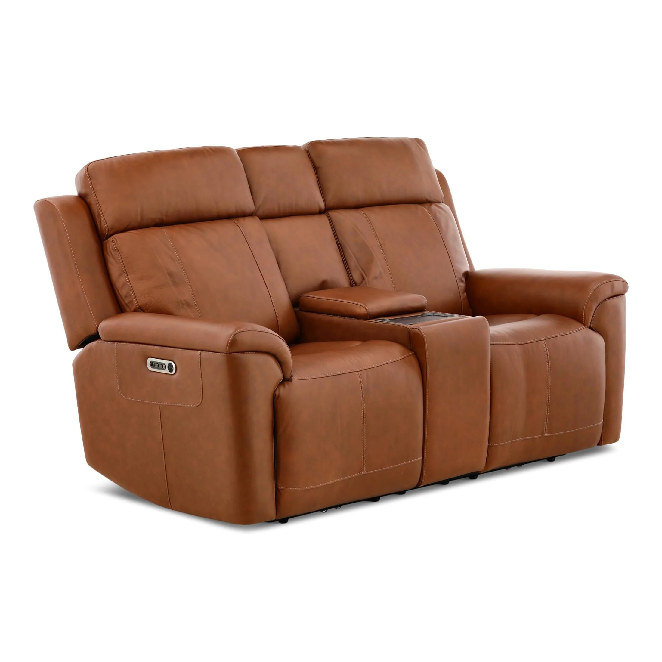 Flexsteel Adrian Leather Power Reclining Console Loveseat - Image 10
