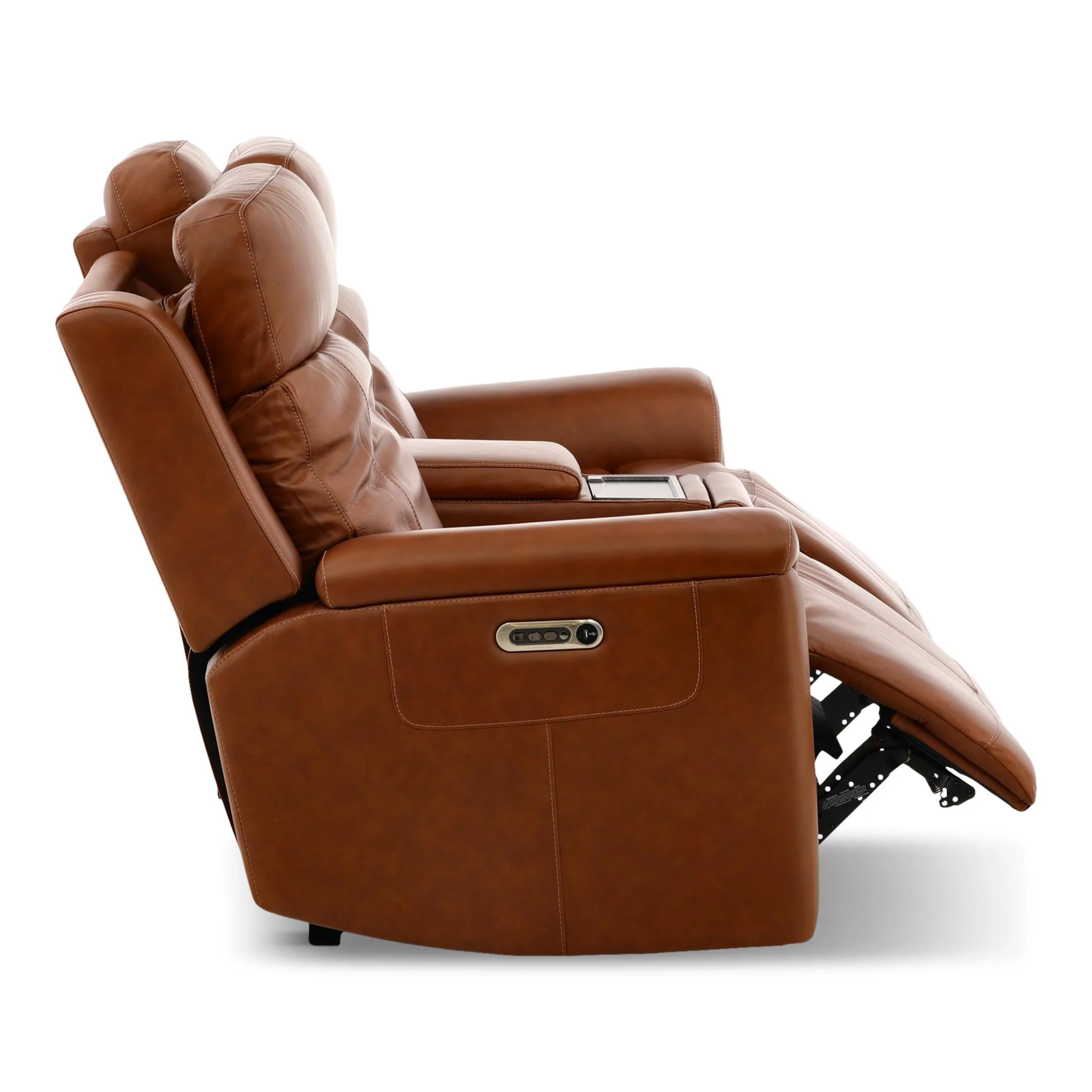 Flexsteel Adrian Leather Power Reclining Console Loveseat - Image 14