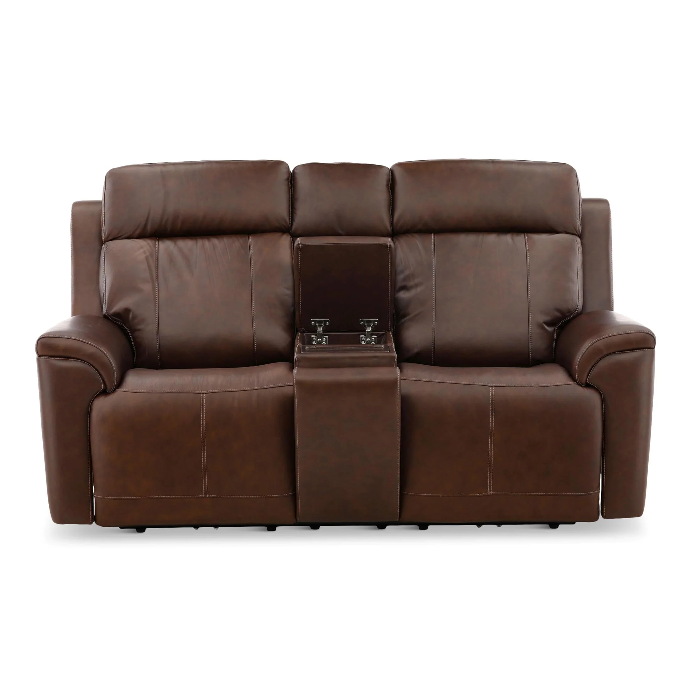Flexsteel Adrian Leather Power Reclining Console Loveseat - Image 15