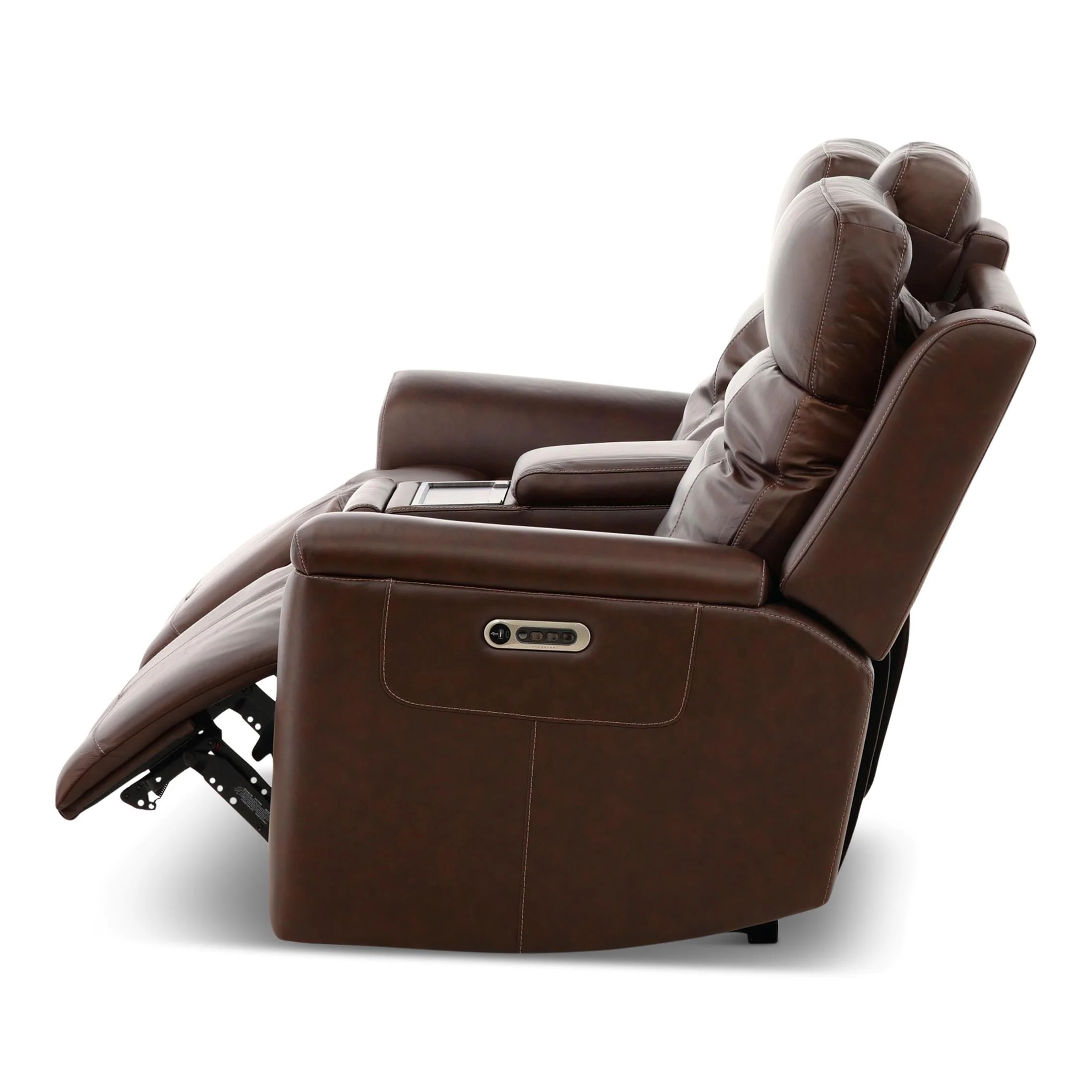 Flexsteel Adrian Leather Power Reclining Console Loveseat - Image 18