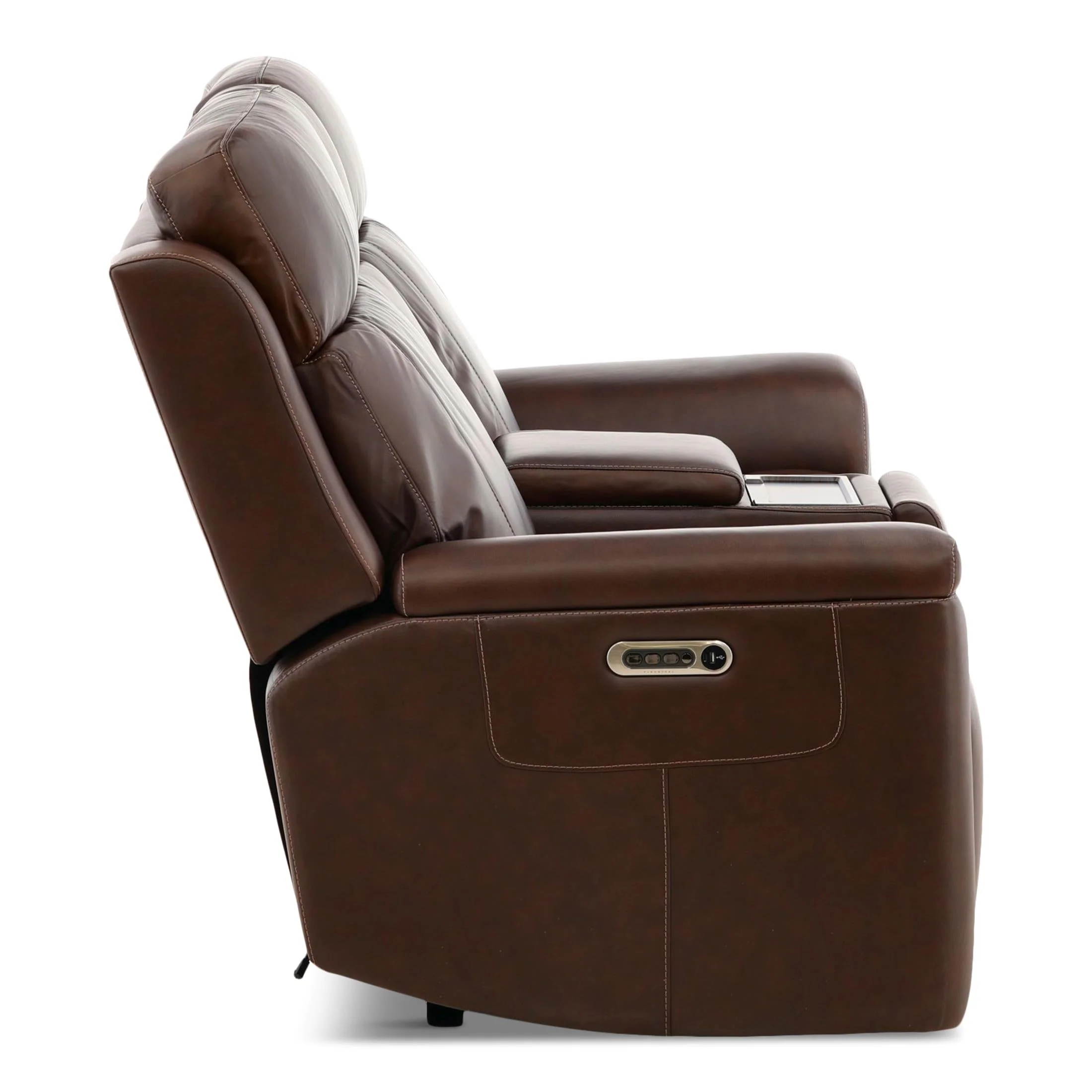 Flexsteel Adrian Leather Power Reclining Console Loveseat - Image 27