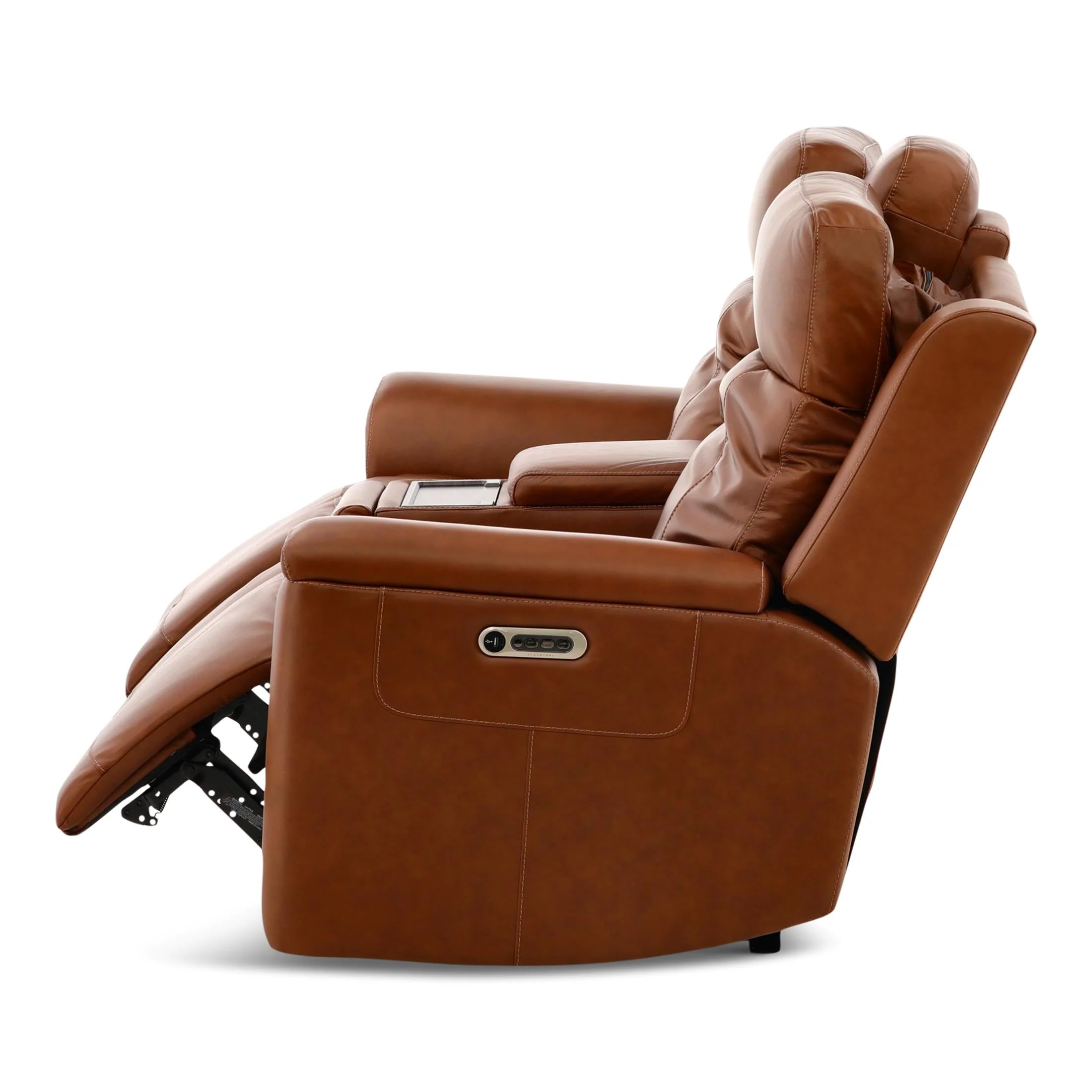 Flexsteel Adrian Leather Power Reclining Console Loveseat - Image 4