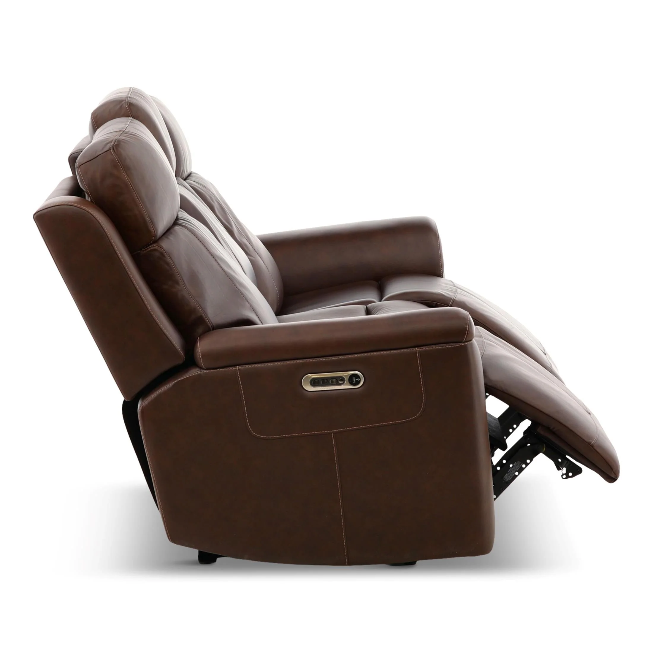 Flexsteel Adrian Leather Power Sofa with Drop Down Table - Image 11