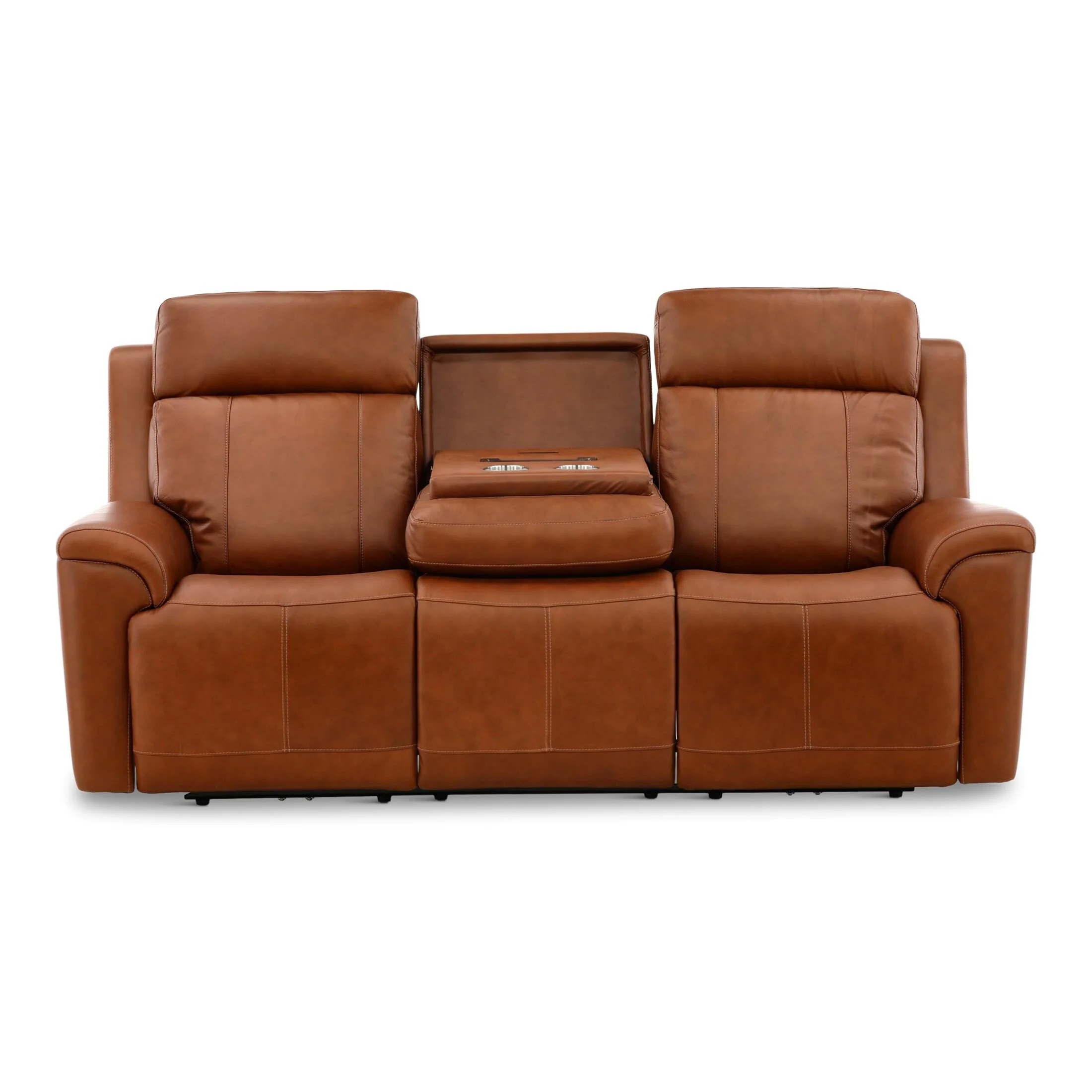 Flexsteel Adrian Leather Power Sofa with Drop Down Table - Image 19