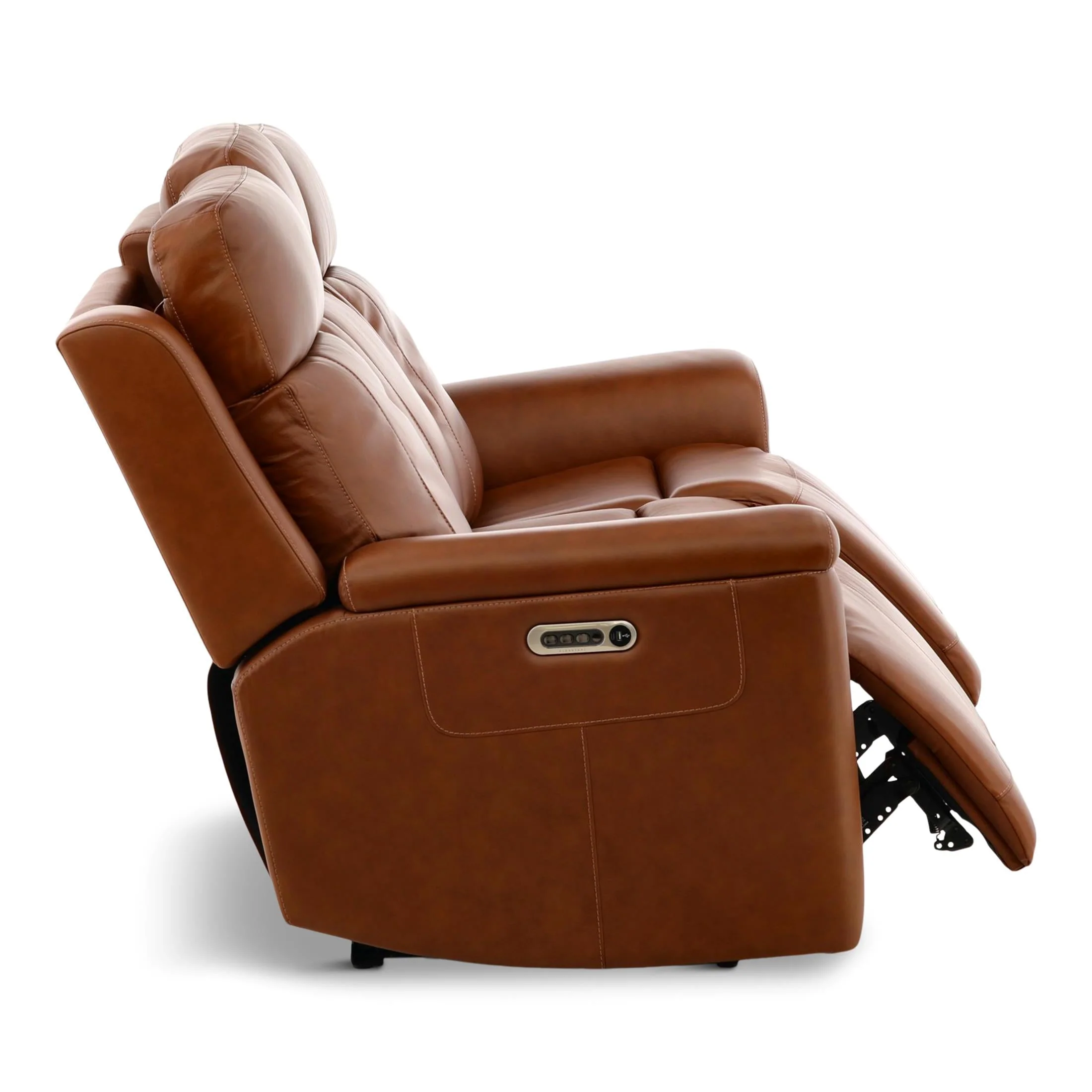 Flexsteel Adrian Leather Power Sofa with Drop Down Table - Image 25