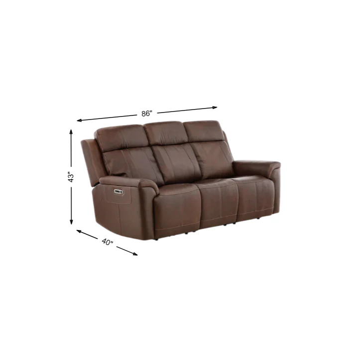 Flexsteel Adrian Leather Power Sofa with Drop Down Table - Image 3