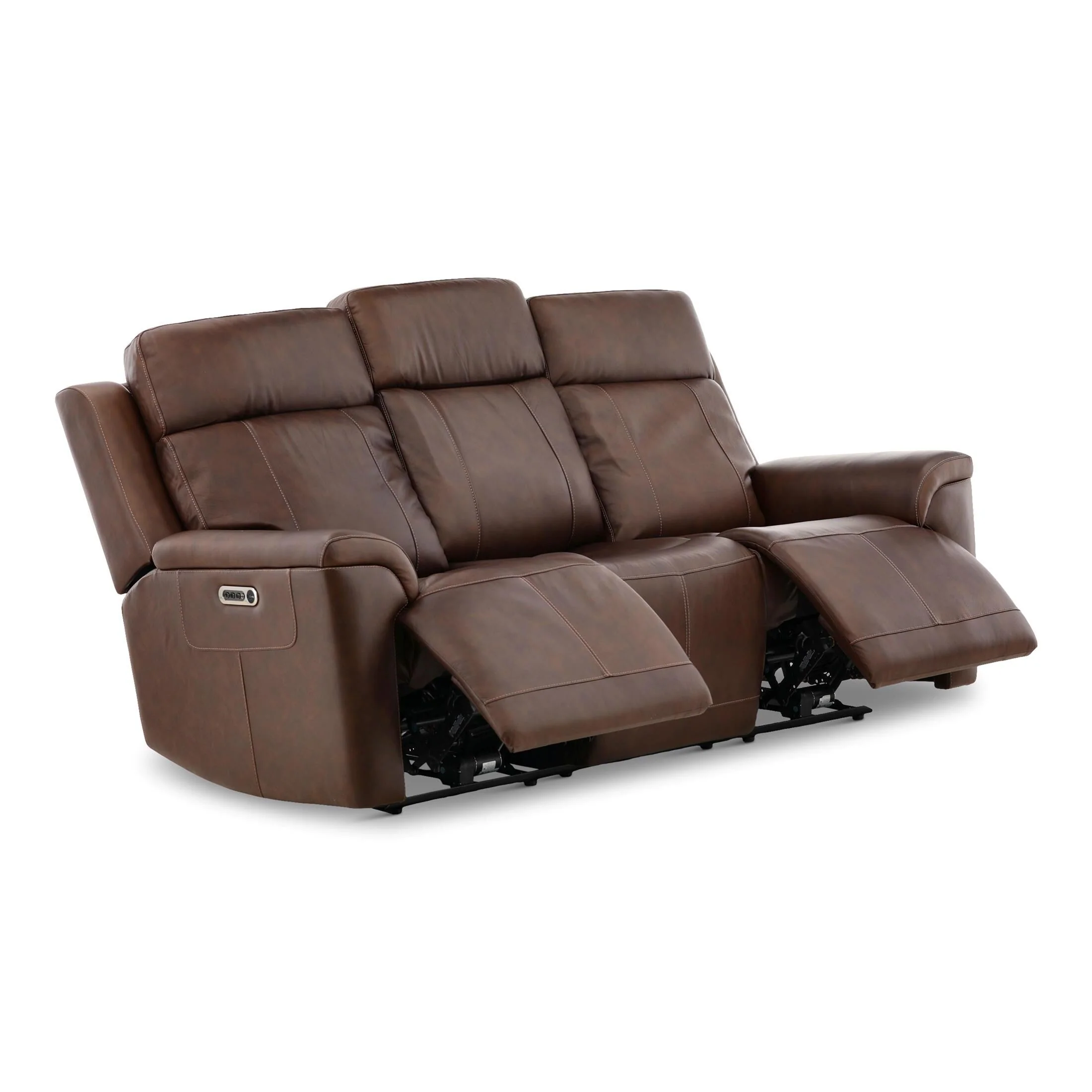 Flexsteel Adrian Leather Power Sofa with Drop Down Table - Image 7
