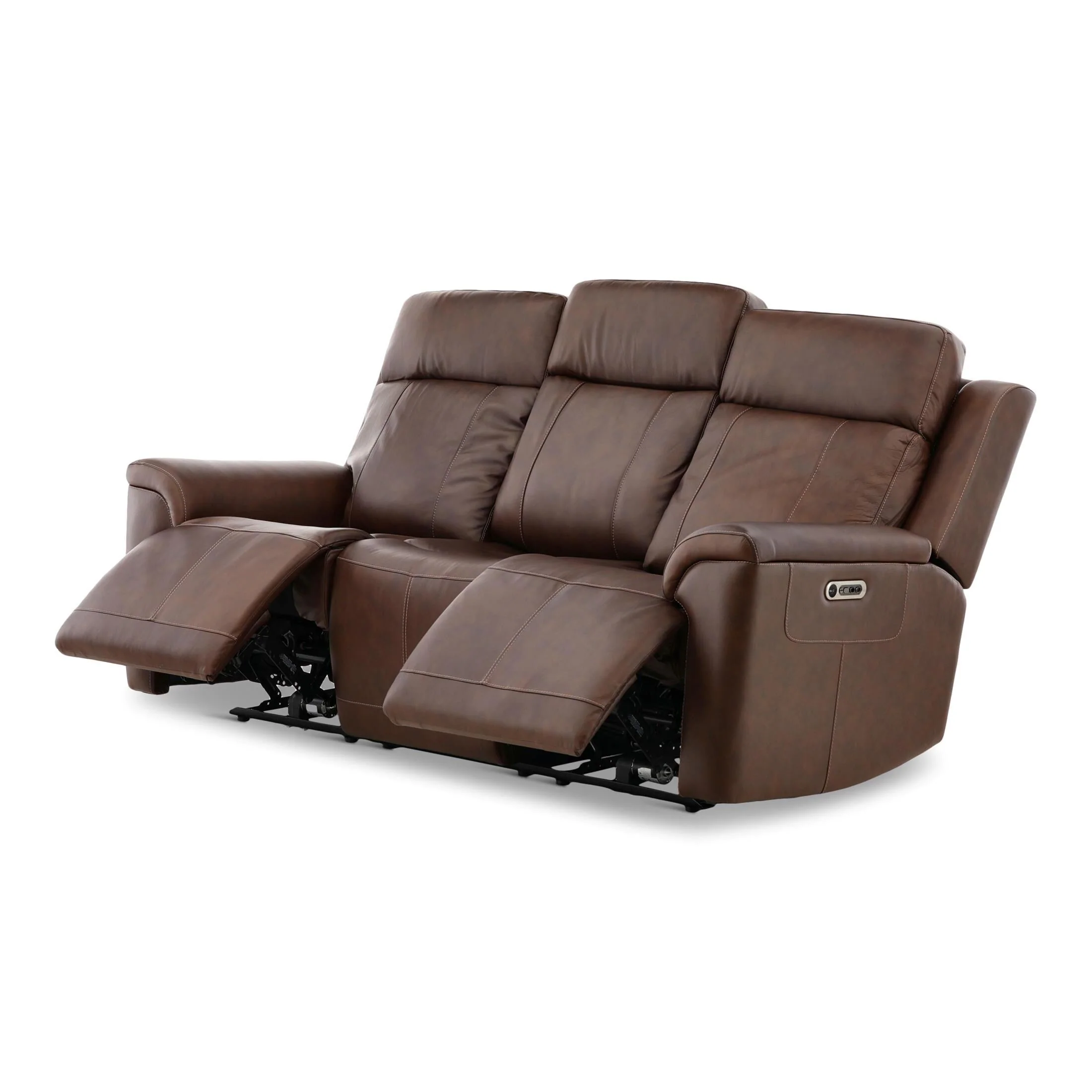 Flexsteel Adrian Leather Power Sofa with Drop Down Table - Image 9