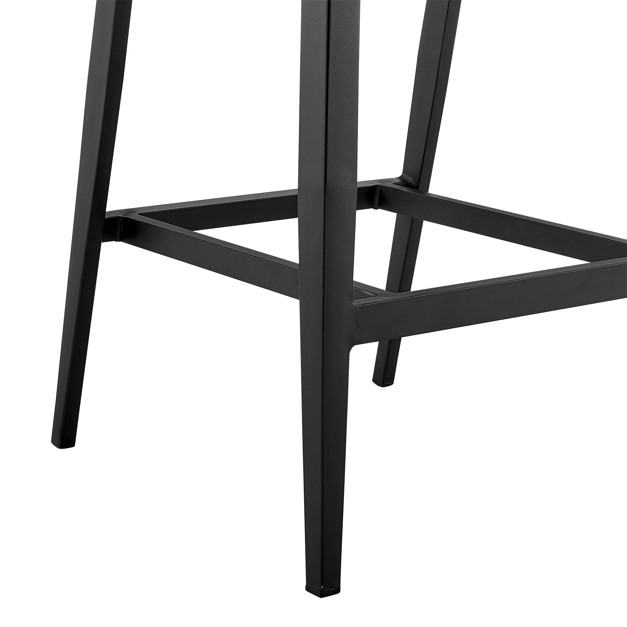 Aileen Outdoor Patio Counter Height Bar Stool in Aluminum and Wicker with Gray Cushions - Image 7