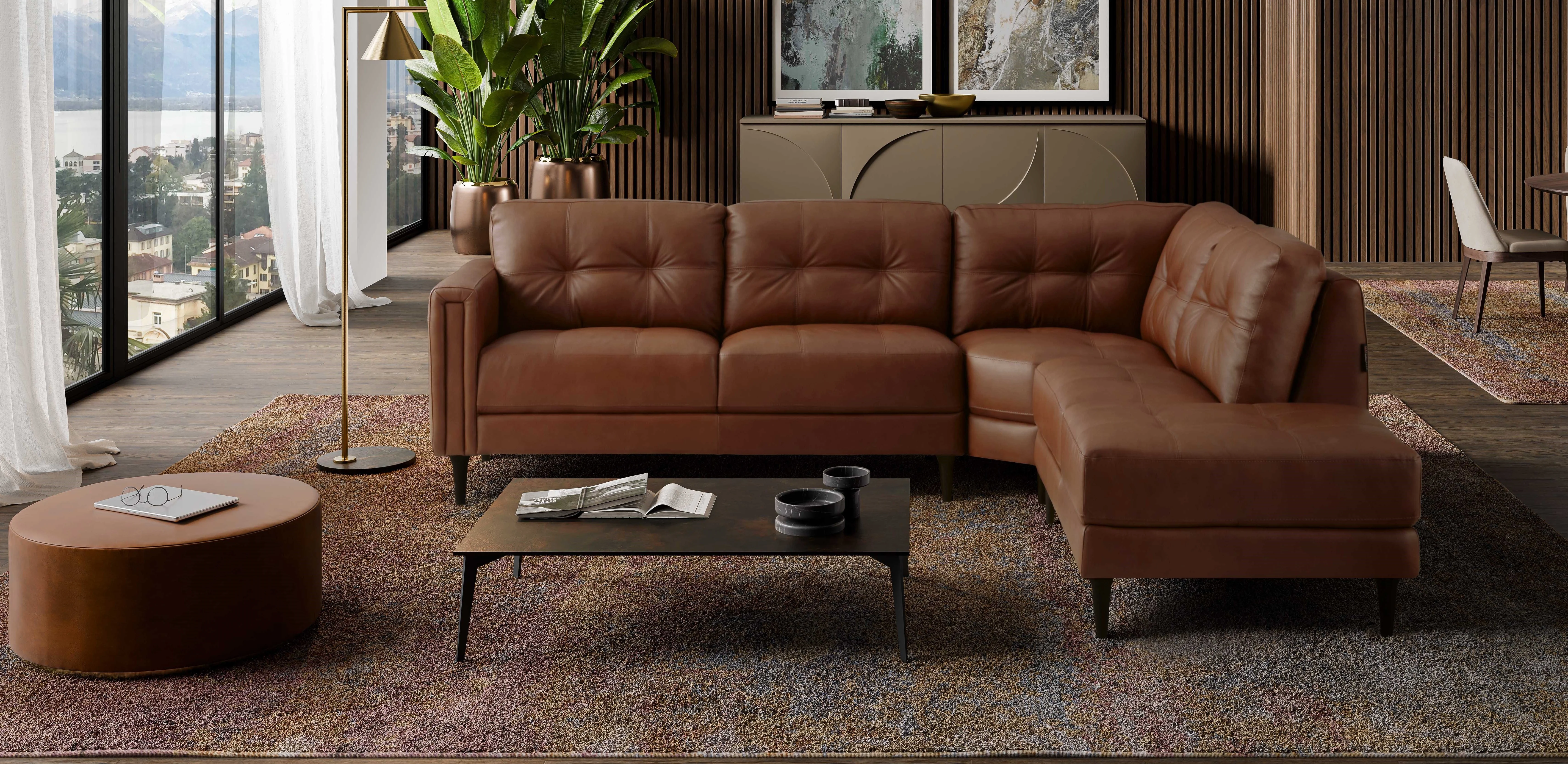 Alaric 3-Piece Leather Sectional - Image 2