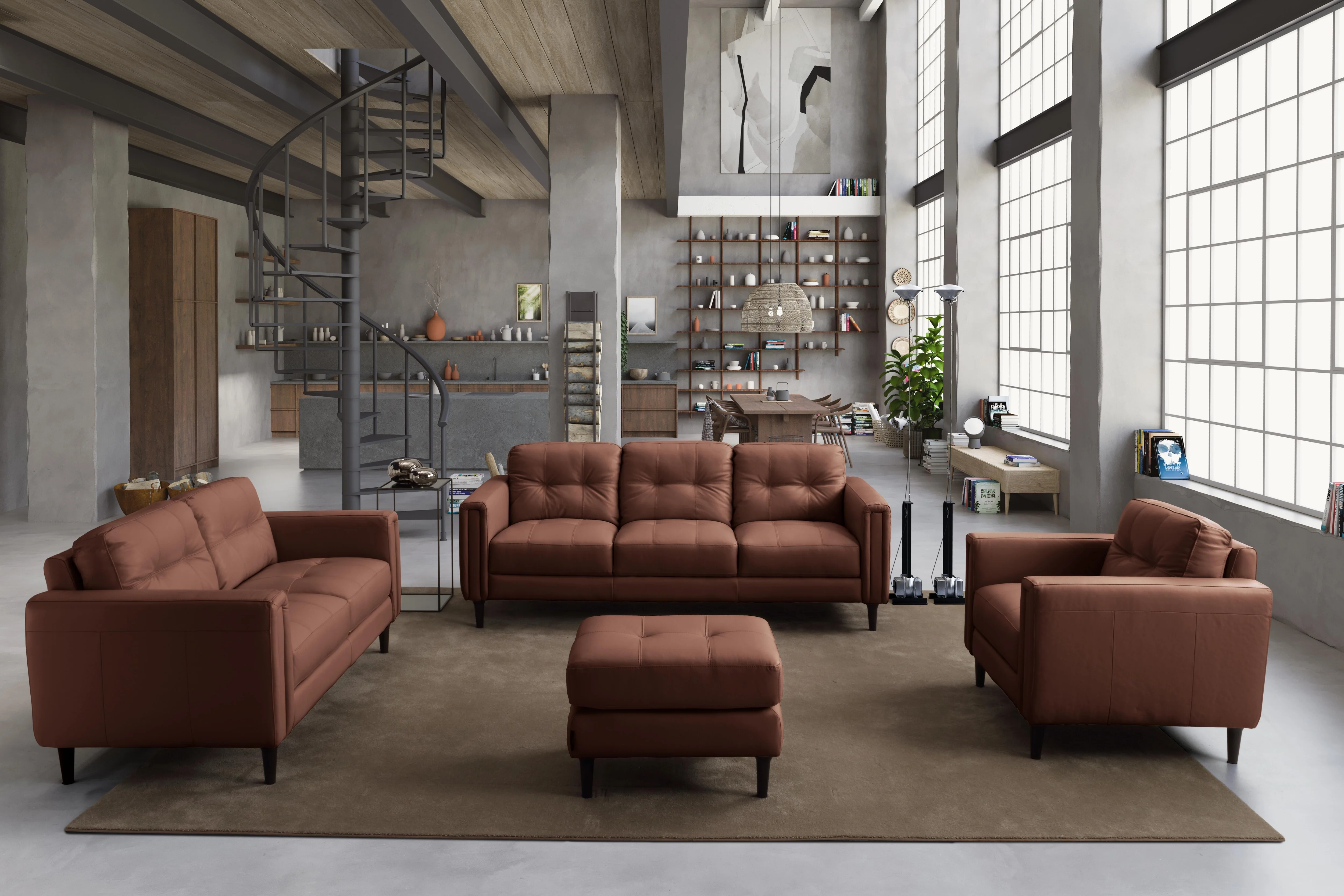 Alaric Leather Loveseat - Image 2
