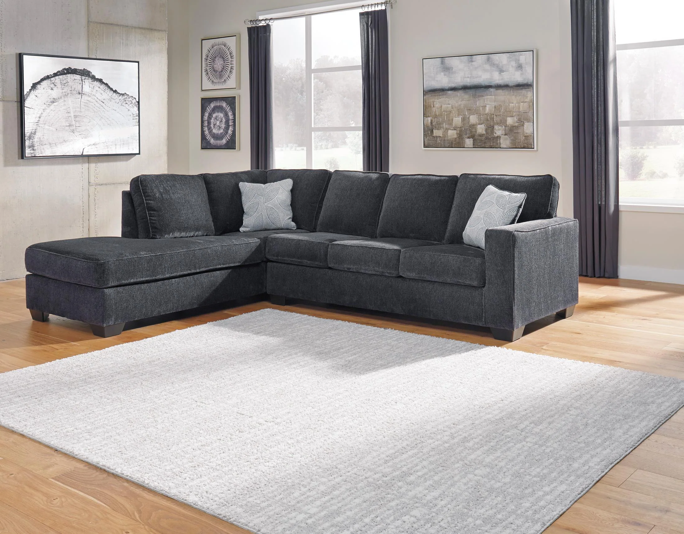 Altari 2-Piece Slate Sleeper Sectional with Chaise - Image 3