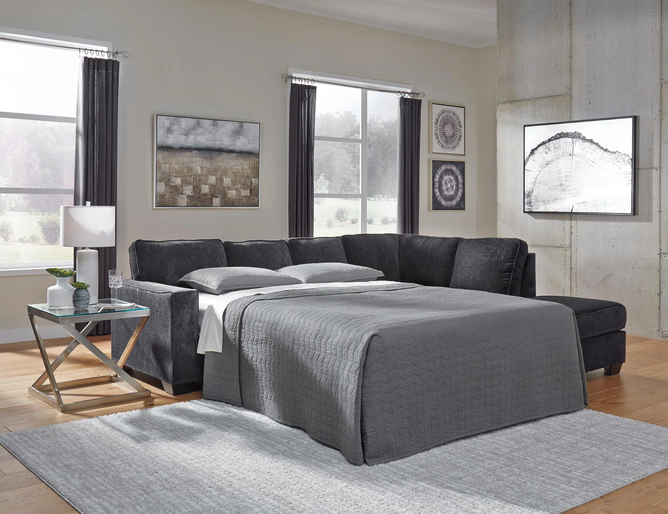 Altari 2-Piece Slate Sleeper Sectional with Chaise - Image 6