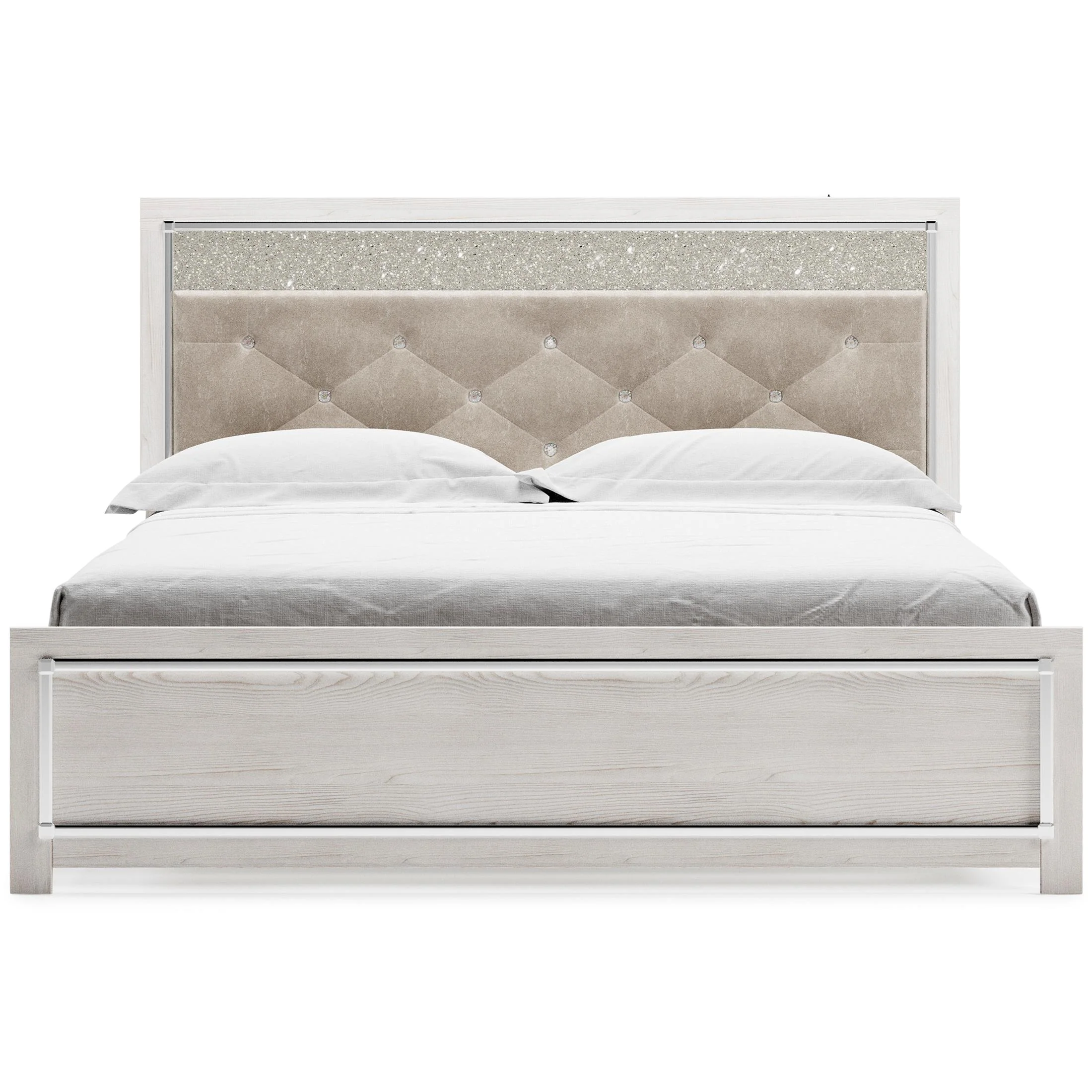 Altyra King Panel Bed with Upholstered Headboard - Image 3