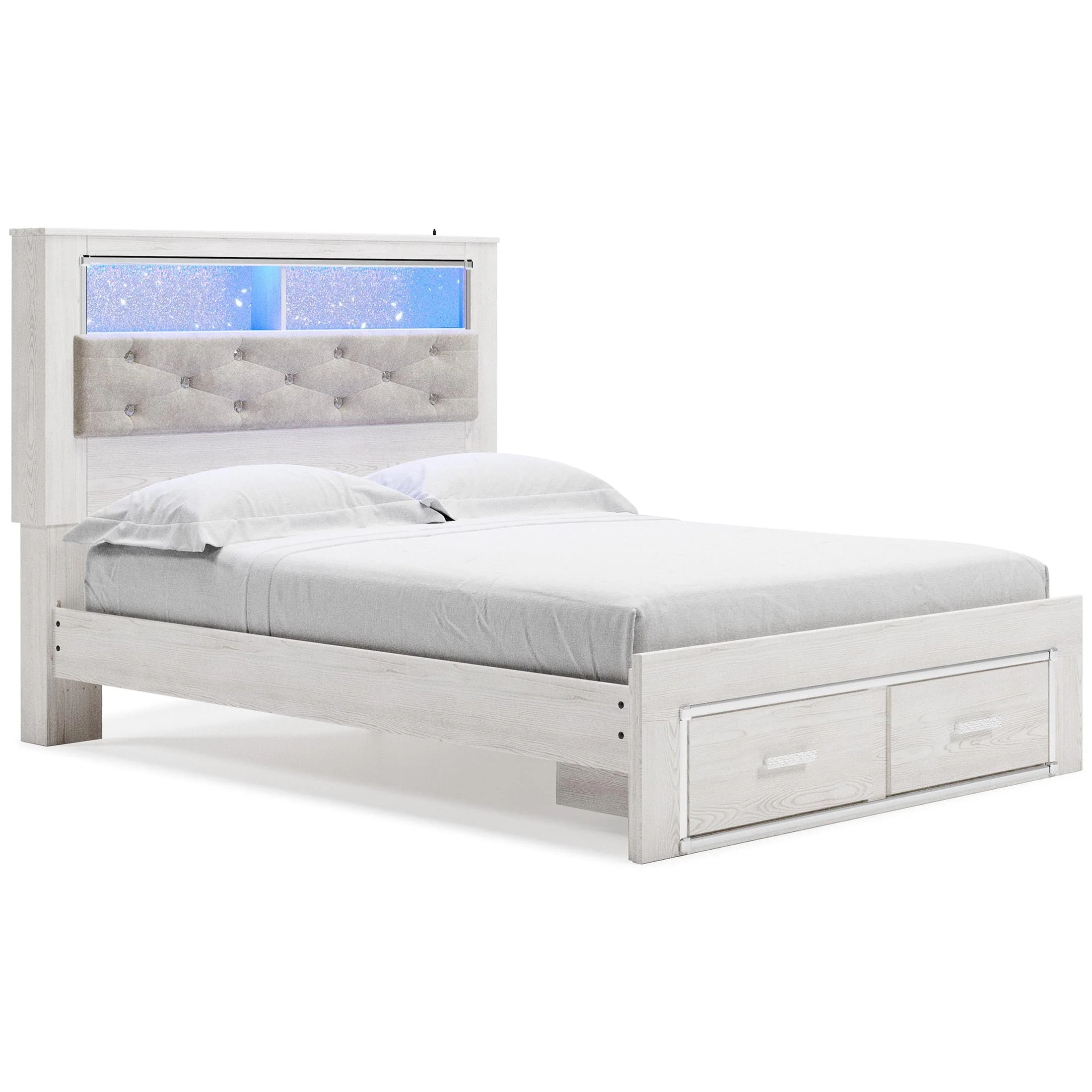 Ashley Altyra King Upholstered Bookcase Bed with Storage