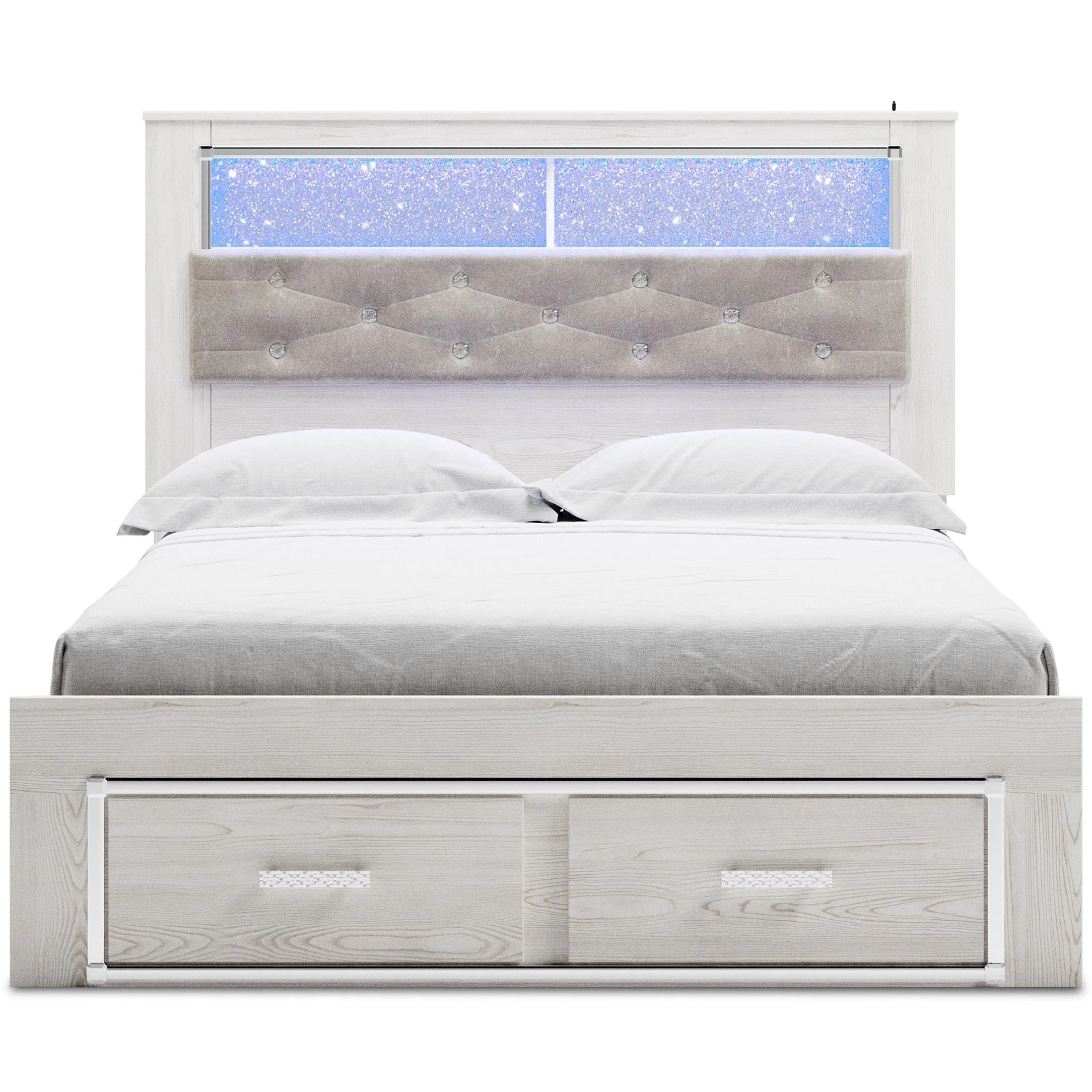 Ashley Altyra King Upholstered Bookcase Bed with Storage - Image 3