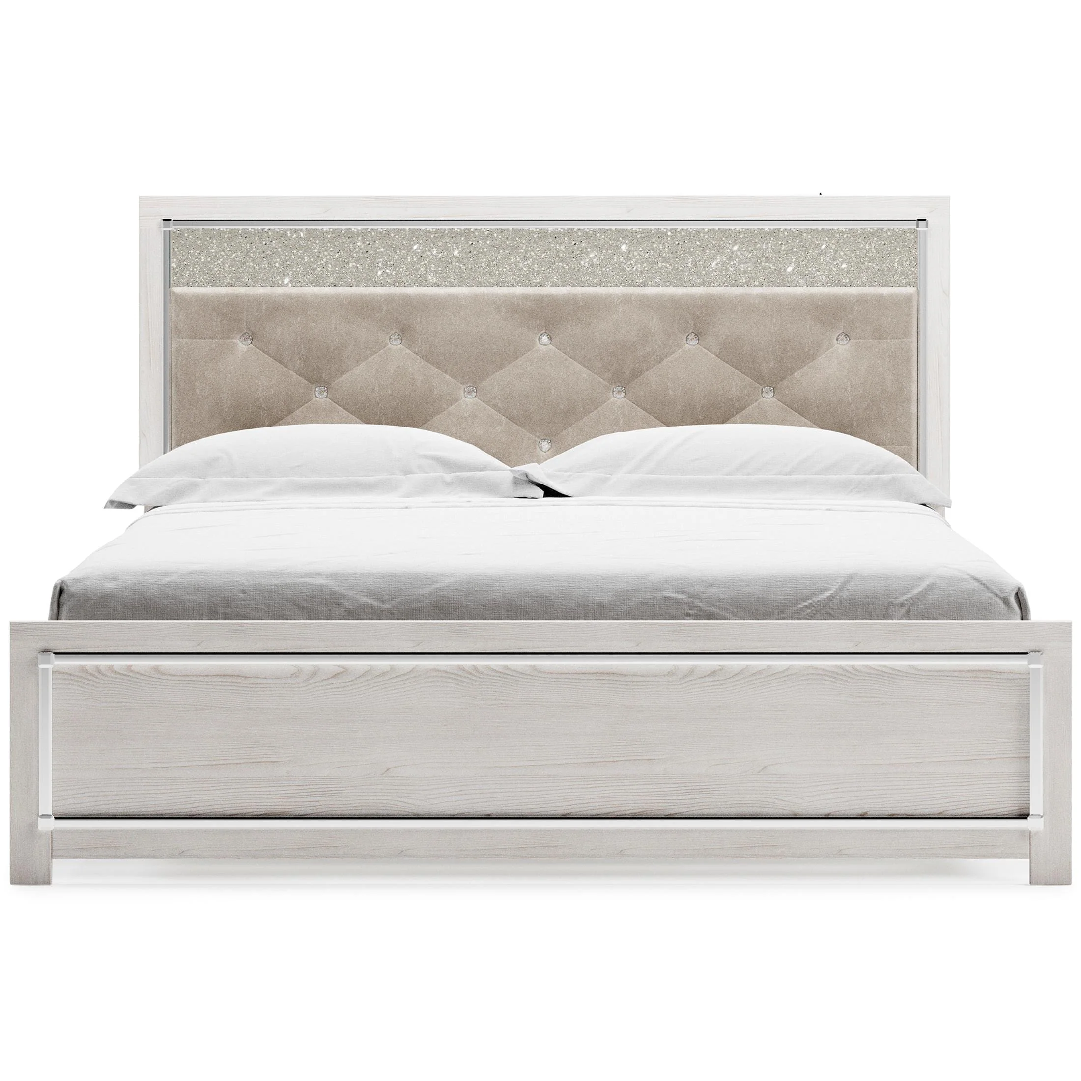 Altyra Queen Panel Bed with Upholstered Headboard - Image 3