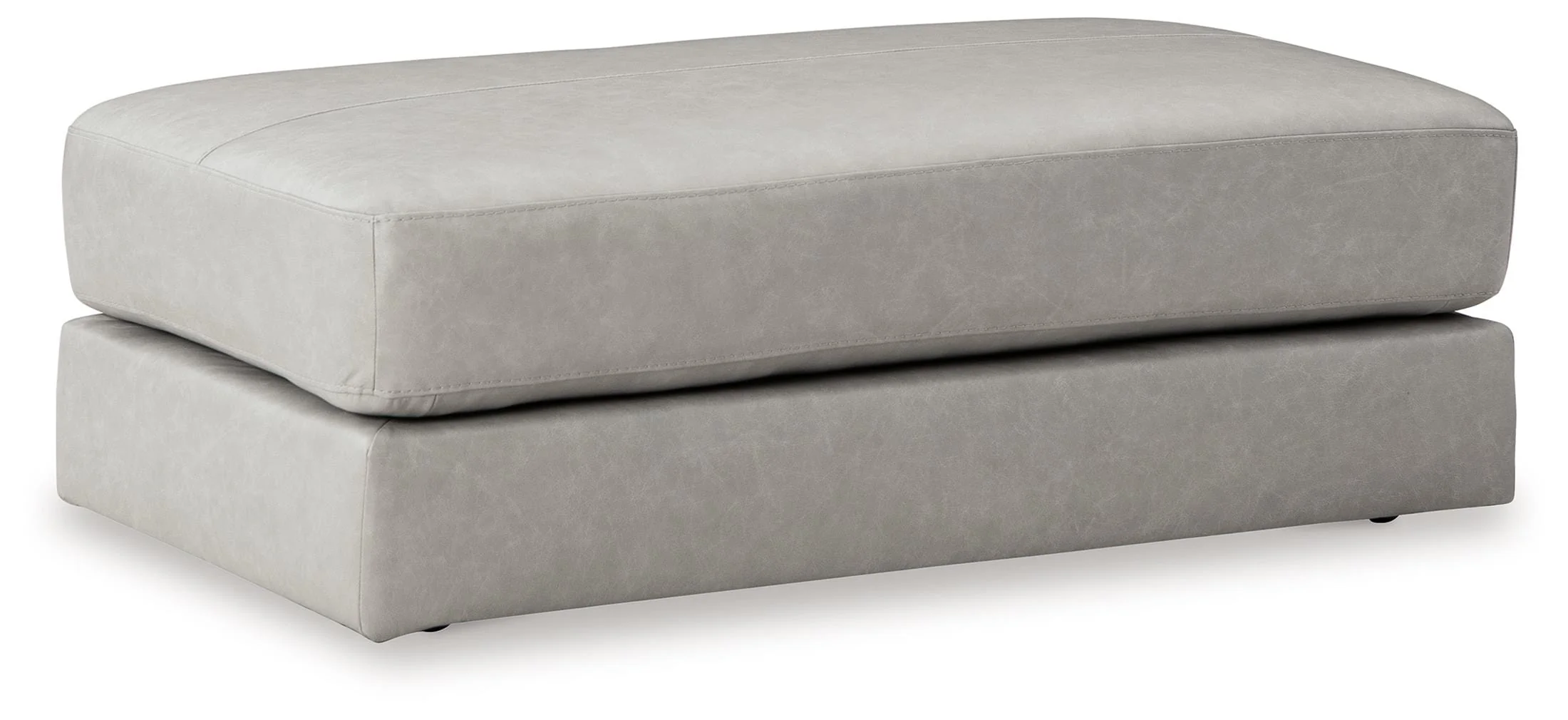 Amiata Oversized Leather Accent Ottoman - Image 6