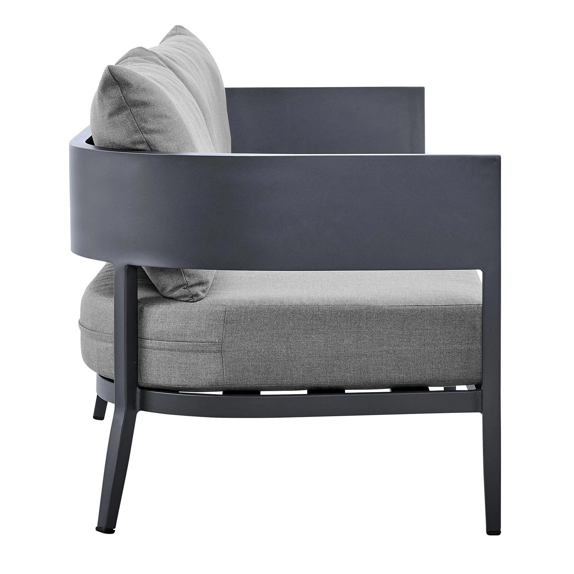 Argiope 4 Piece Outdoor Dark Gray Aluminum & Fabric Outdoor Conversation Set - Image 3