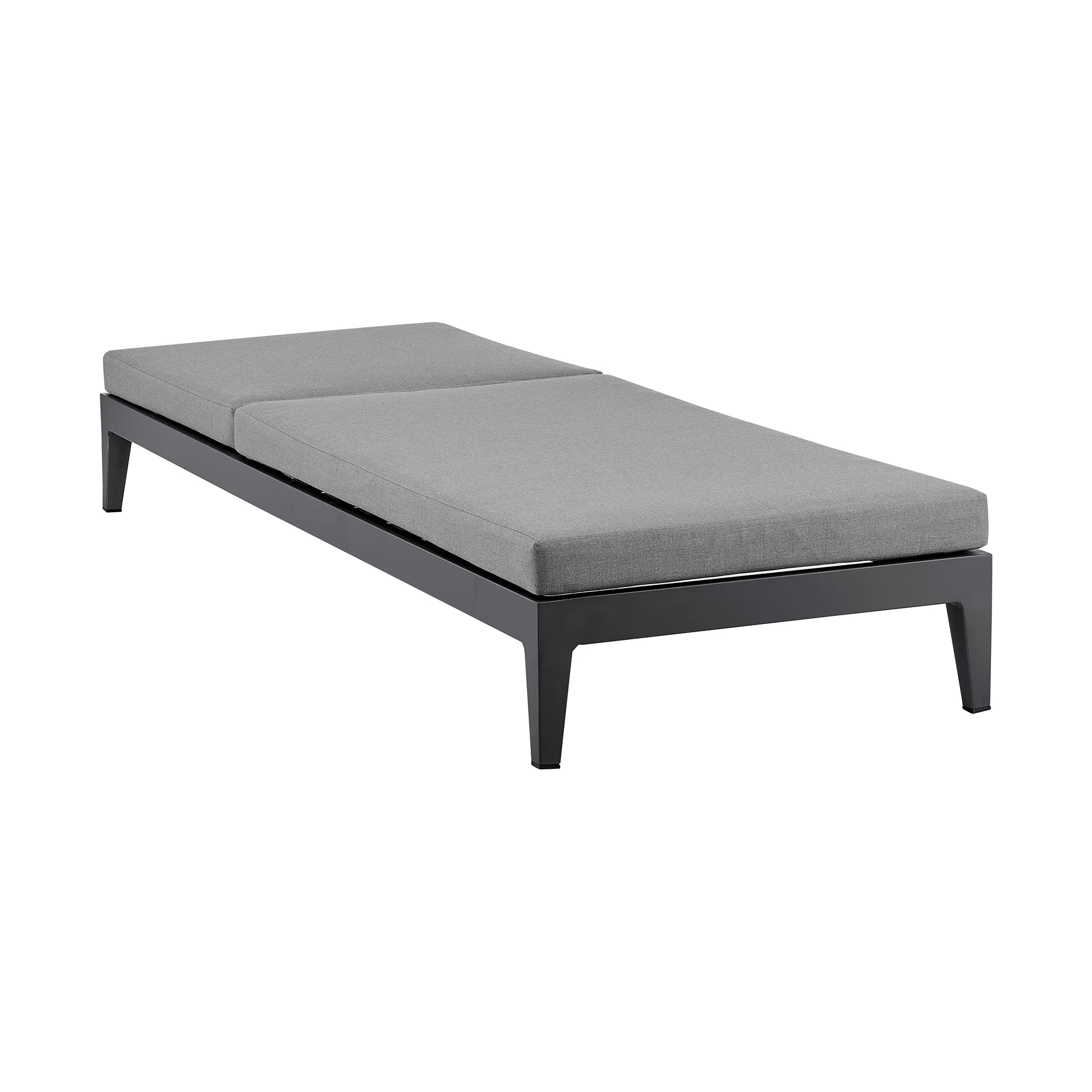 Argiope Outdoor Patio Adjustable Chaise Lounge Chair in Aluminum with Gray Cushions - Image 5