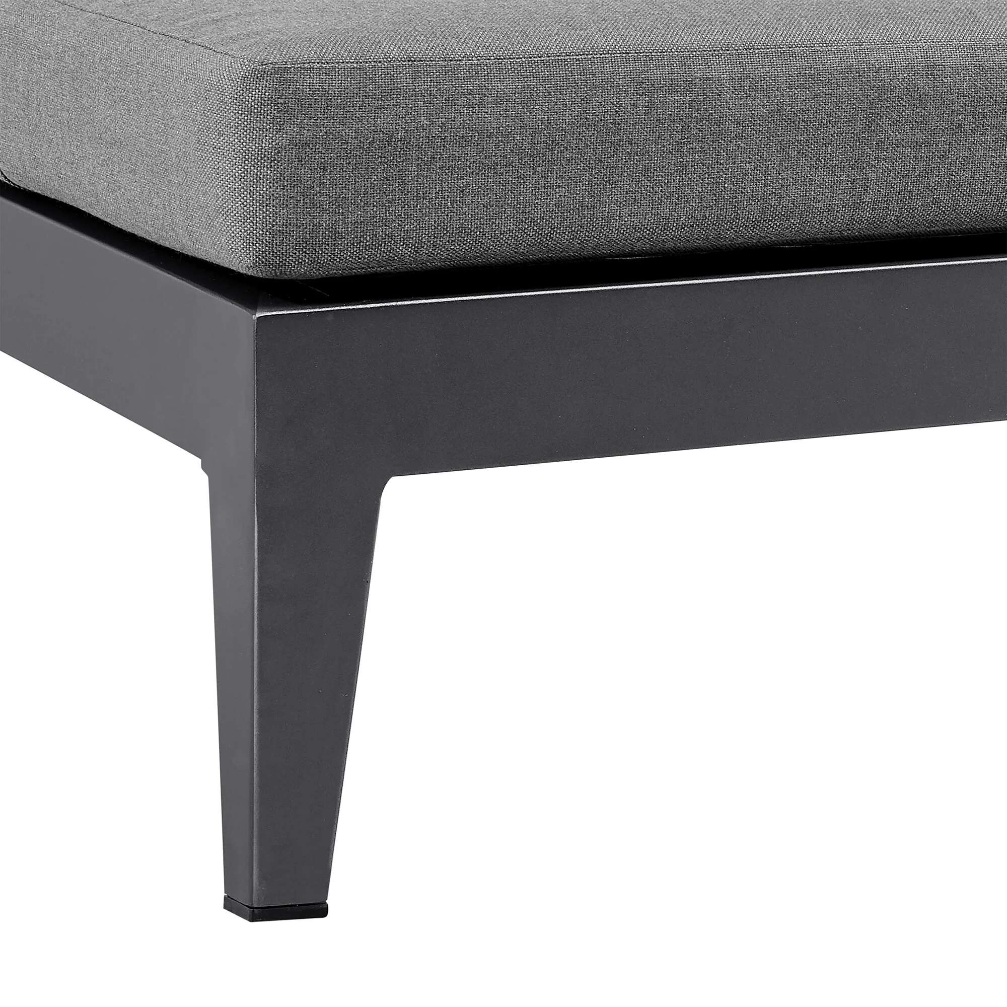 Argiope Outdoor Patio Adjustable Chaise Lounge Chair in Aluminum with Gray Cushions - Image 8