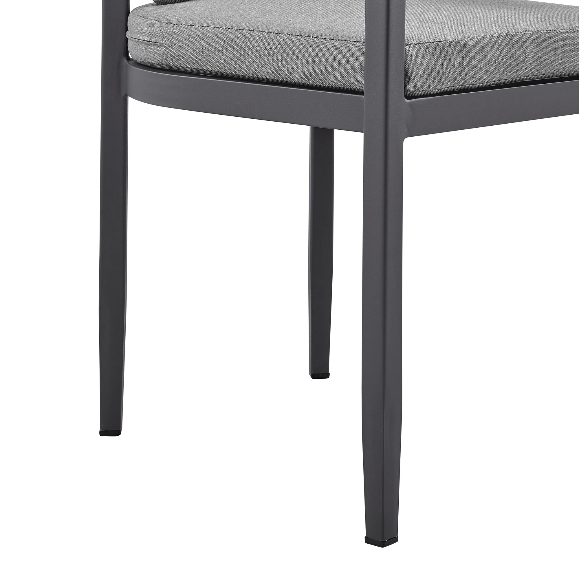 Argiope Outdoor Patio Dining Chairs in Aluminum with Gray Cushions (Set of 2) - Image 8