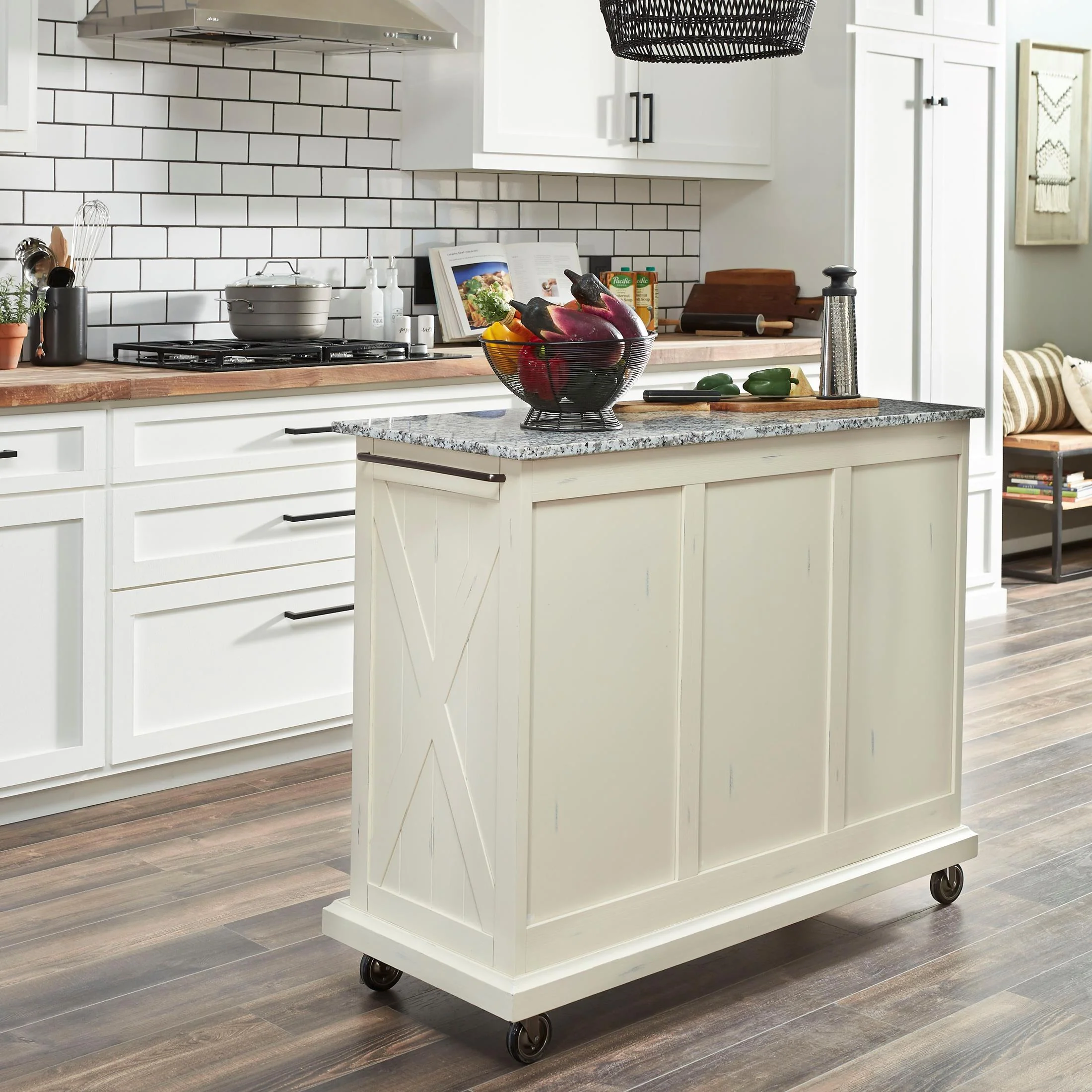 Bay Lodge Granite Top Kitchen Cart - Image 2