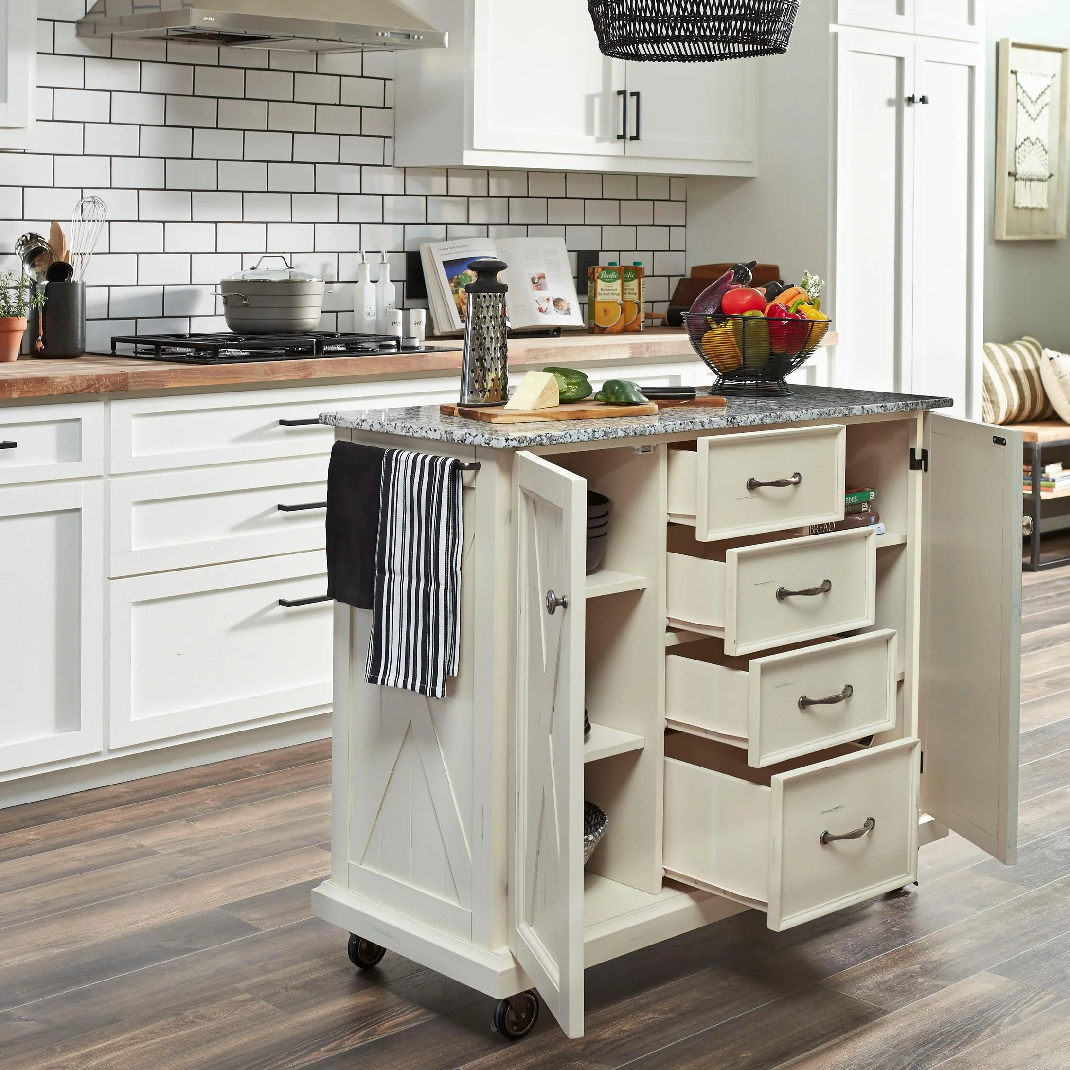 Bay Lodge Granite Top Kitchen Cart - Image 5