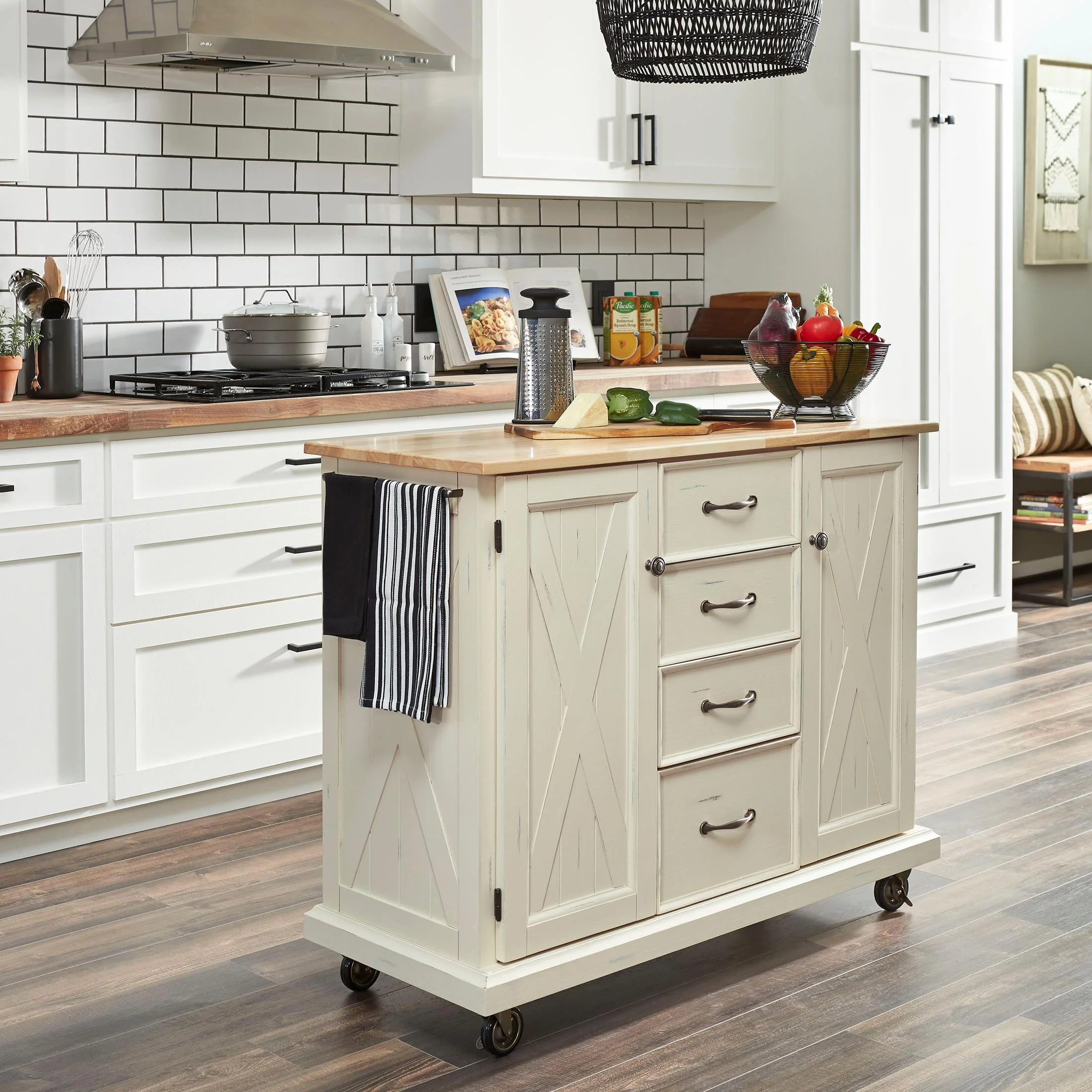 Bay Lodge Wood Top Kitchen Cart - Image 2