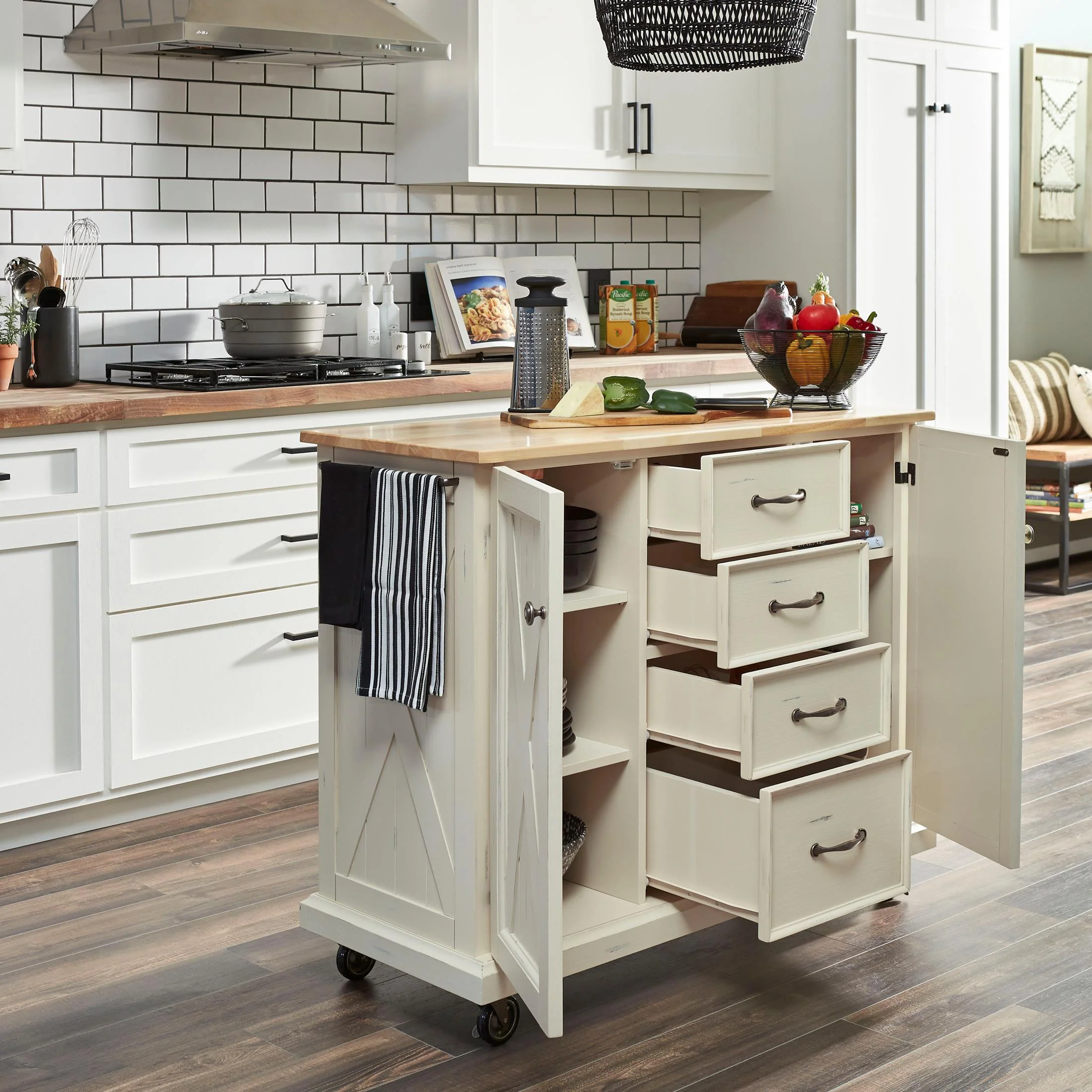 Bay Lodge Wood Top Kitchen Cart - Image 6