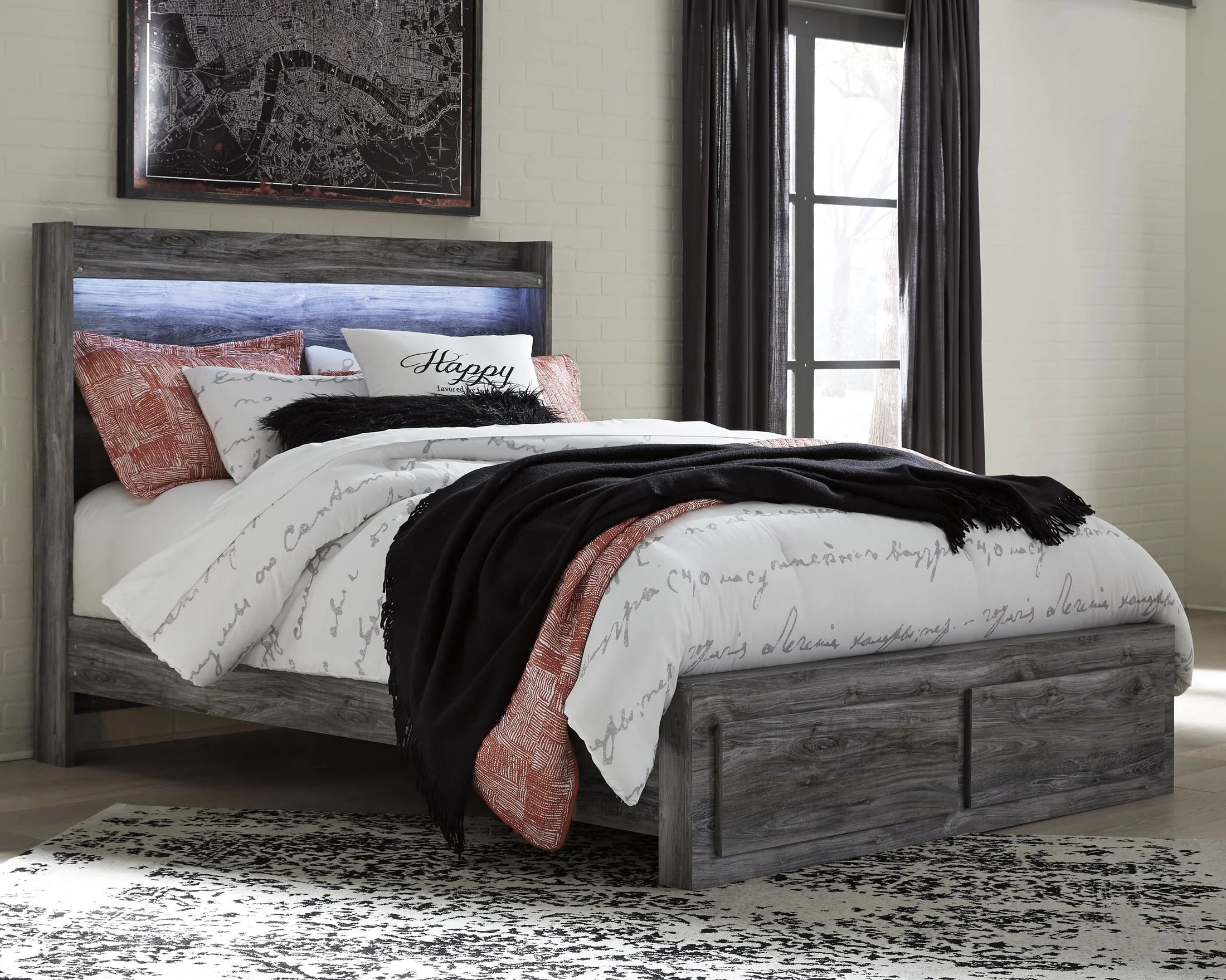 Baystorm Queen Panel Bed with 2 Storage Drawers - Image 2