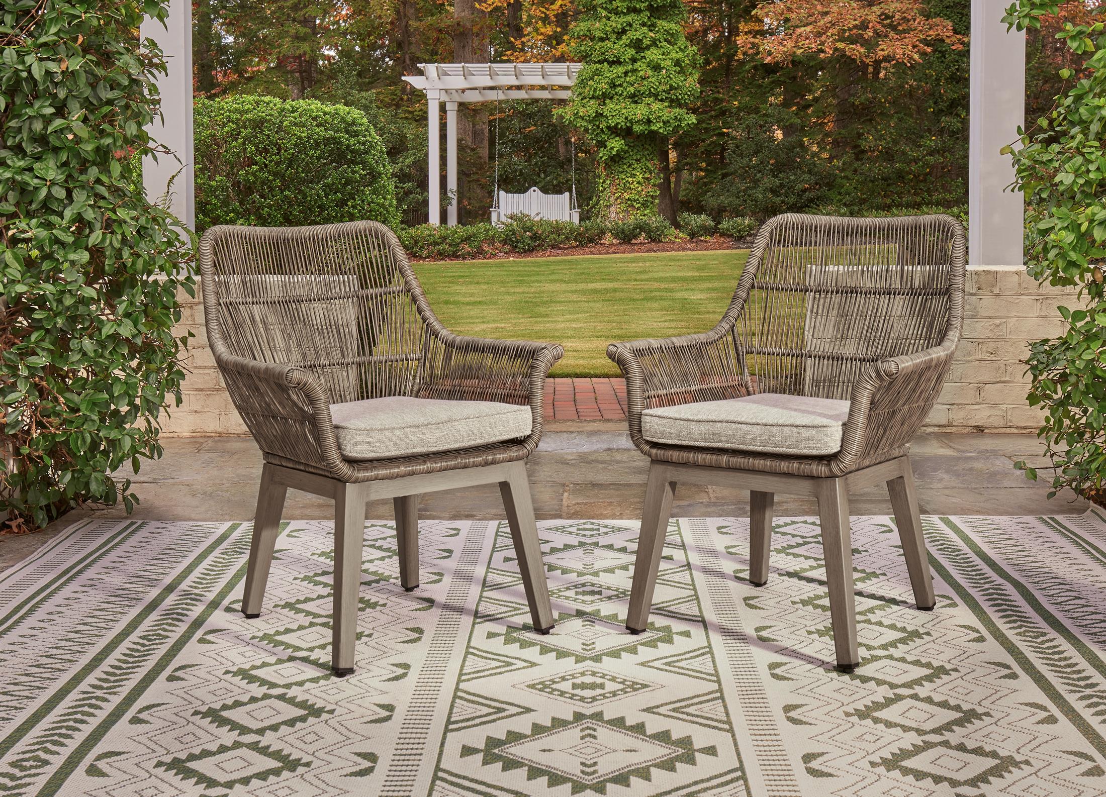 Ashley Beach Front Outdoor Patio Arm Chair with Cushion (Set of 2) - Image 5