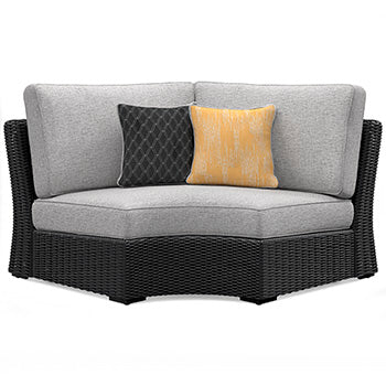 Ashley Beachcroft Outdoor Patio Curved Corner Chair with Cushion - Image 2