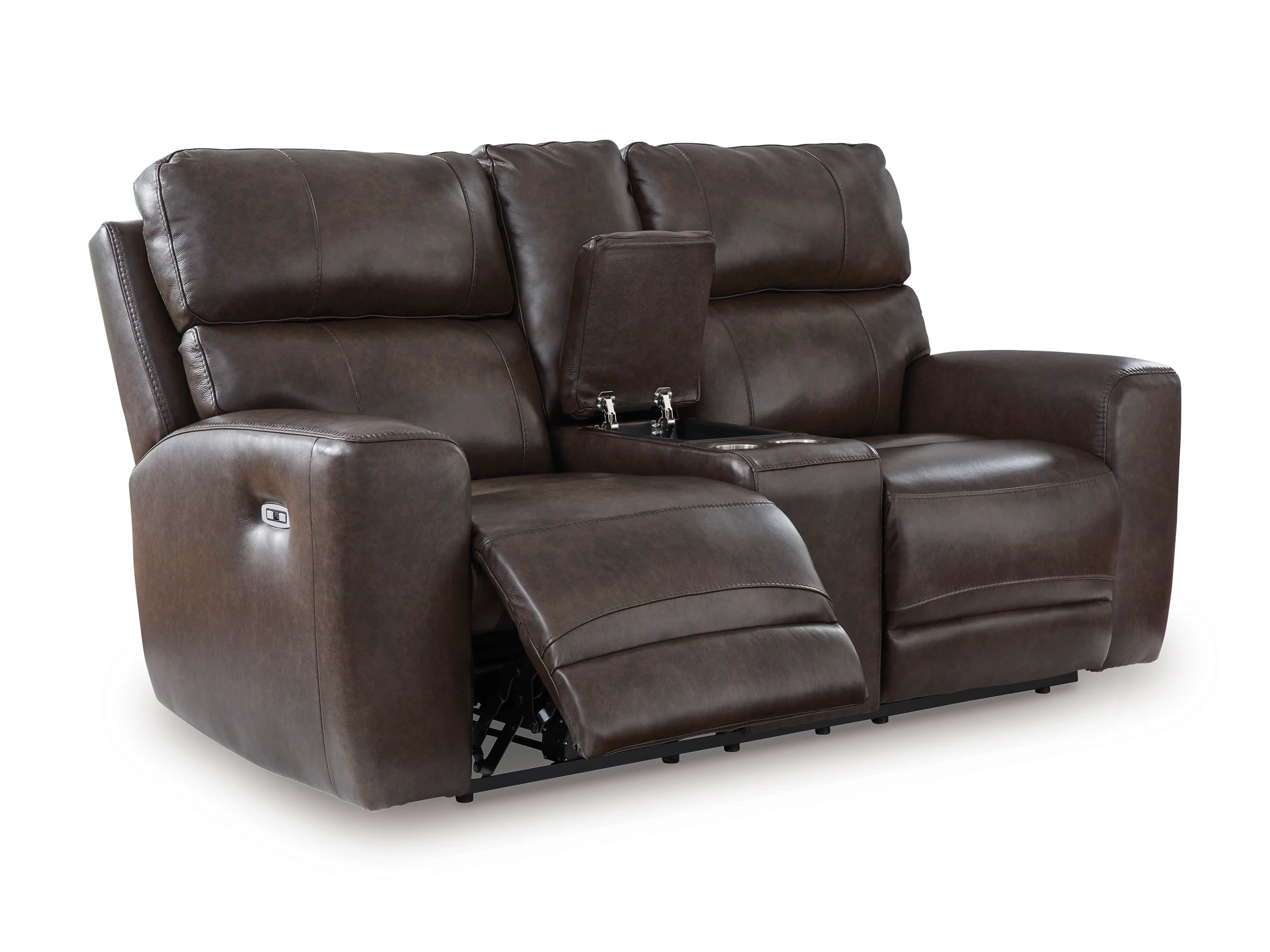 Beadel Leather Power Reclining Console Loveseat - Image 3