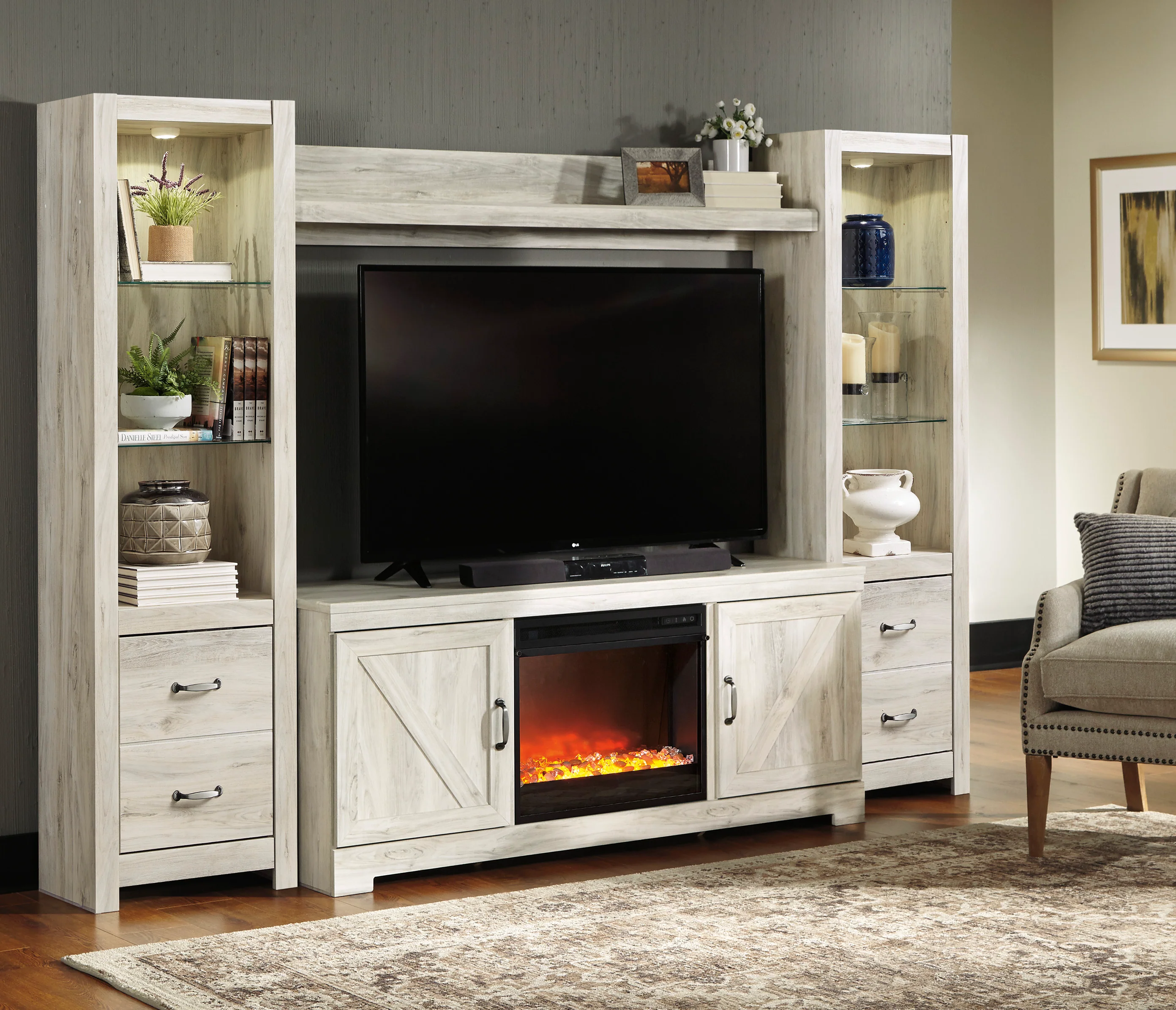Bellaby 4-Piece Entertainment Center with Fireplace - Image 2