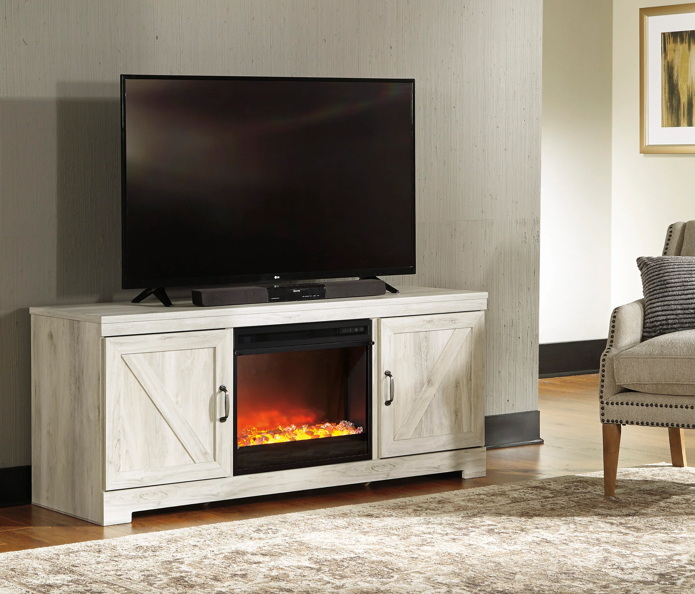 Bellaby 63" TV Stand with Fireplace - Image 2