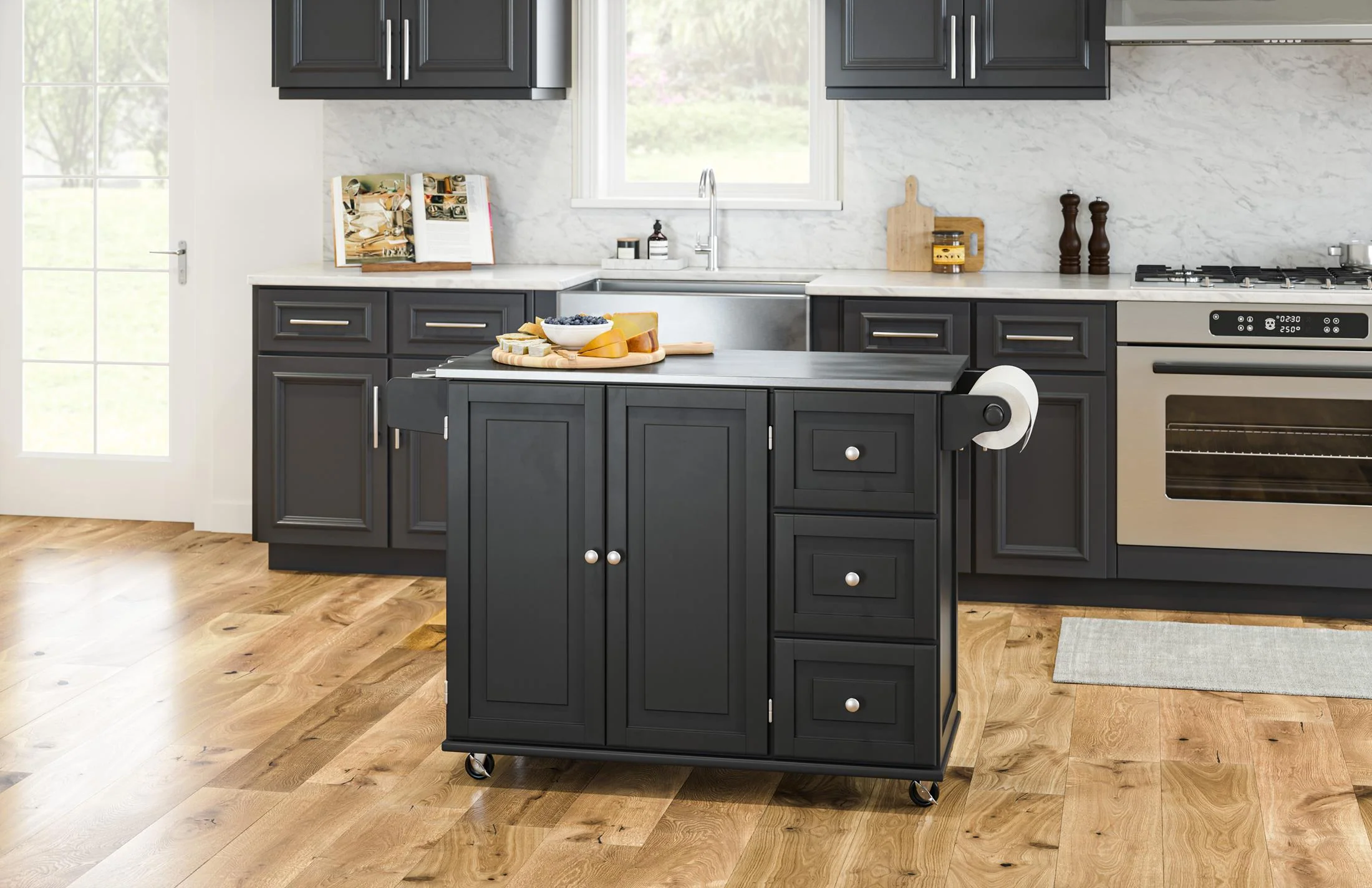Dolly Madison 3 Drawer Kitchen Cart - Image 2