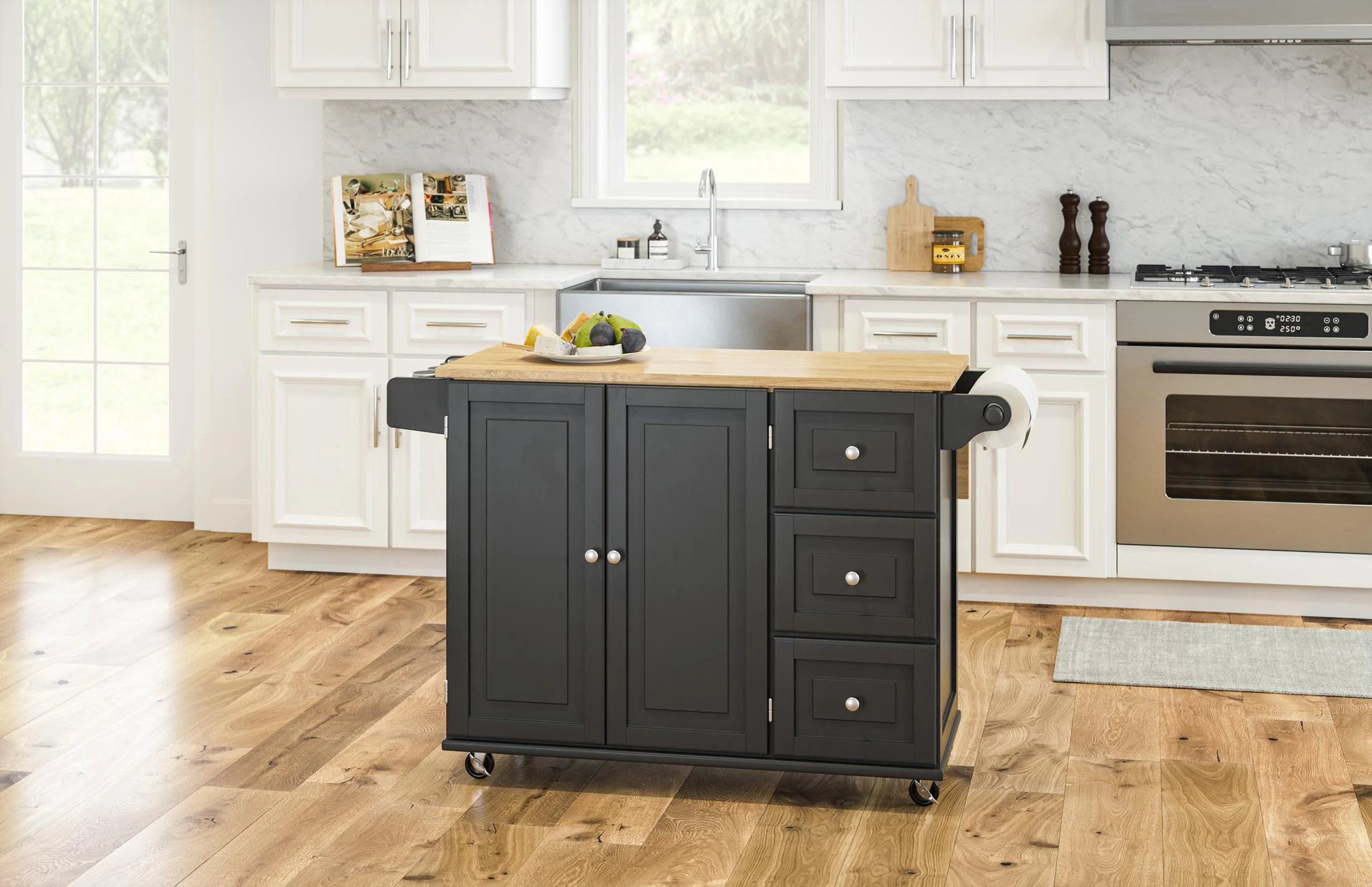 Dolly Madison 3 Drawer Kitchen Cart - Image 40