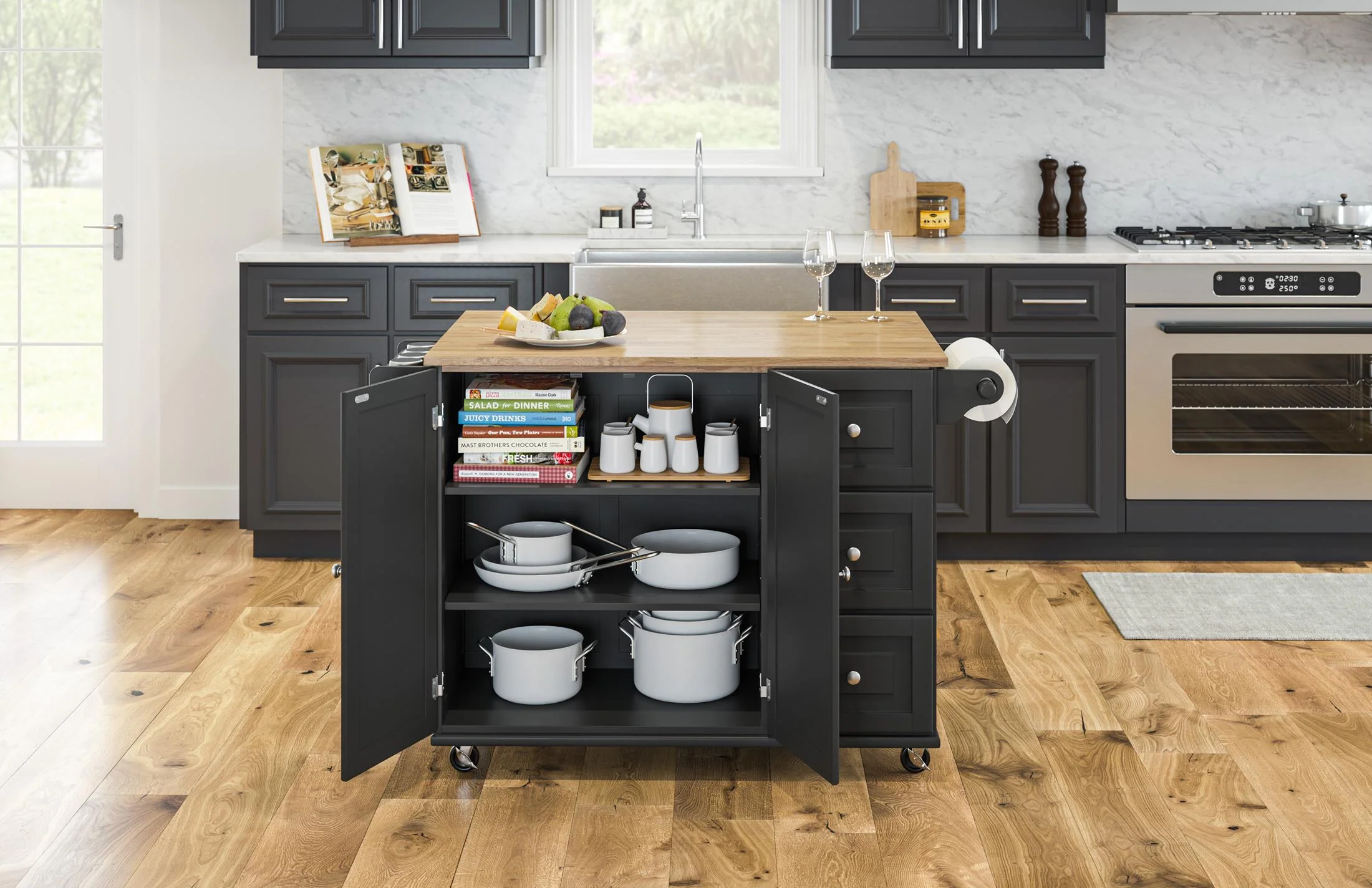 Dolly Madison 3 Drawer Kitchen Cart - Image 47