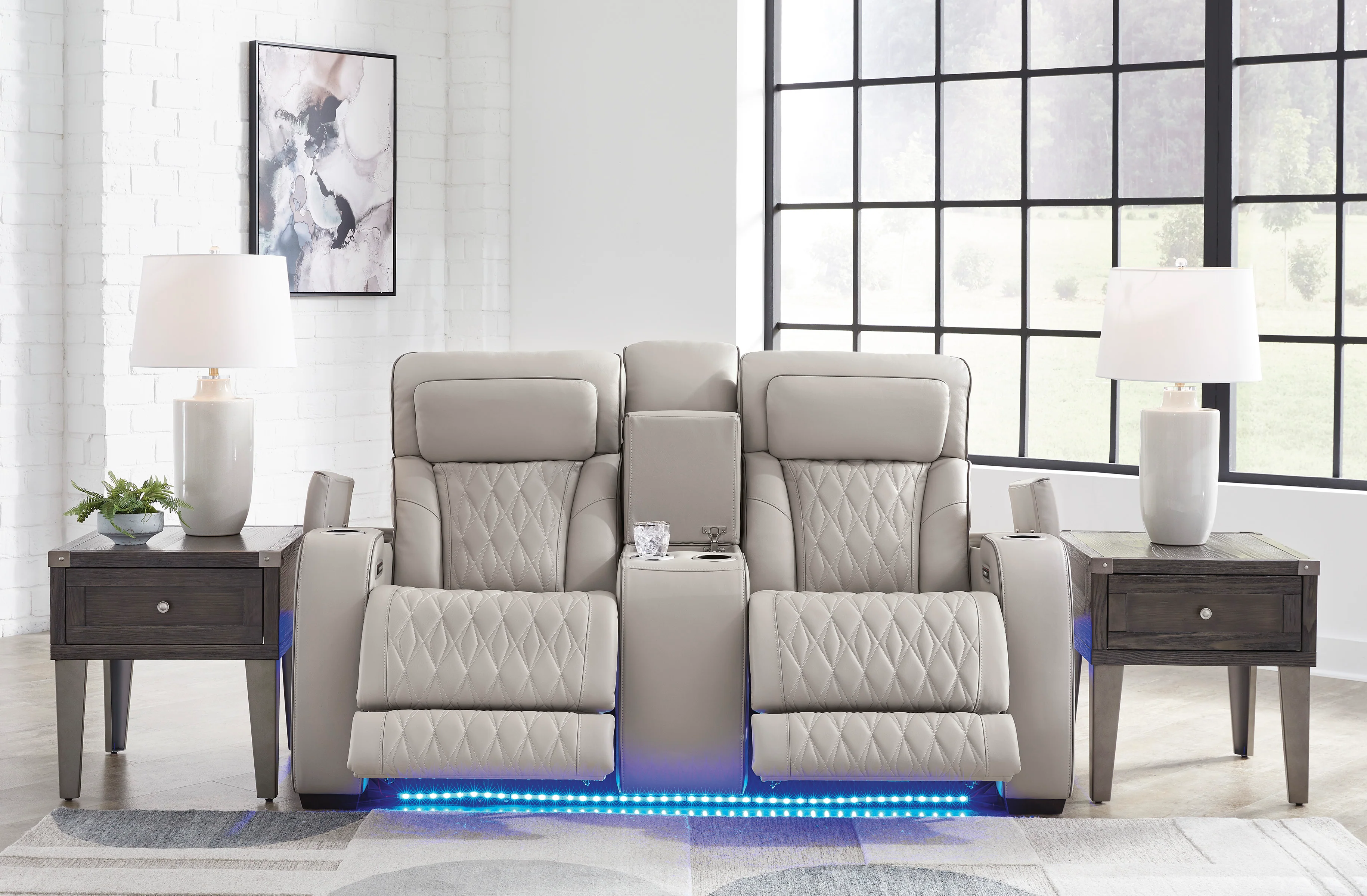 Boyington Power Reclining Console Loveseat with Adjustable Headrest - Image 3