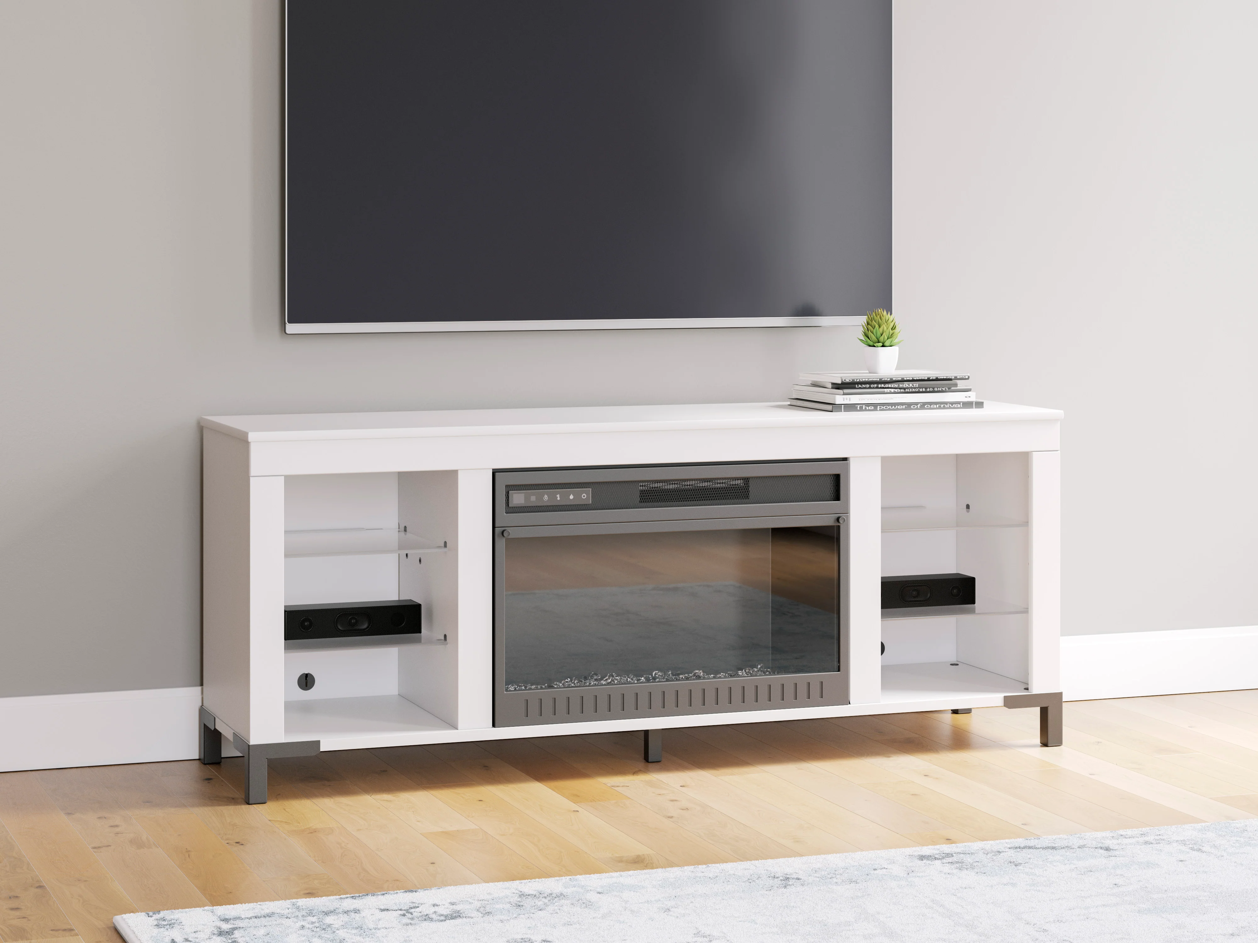 Brollevi TV Stand with Fireplace - Image 2