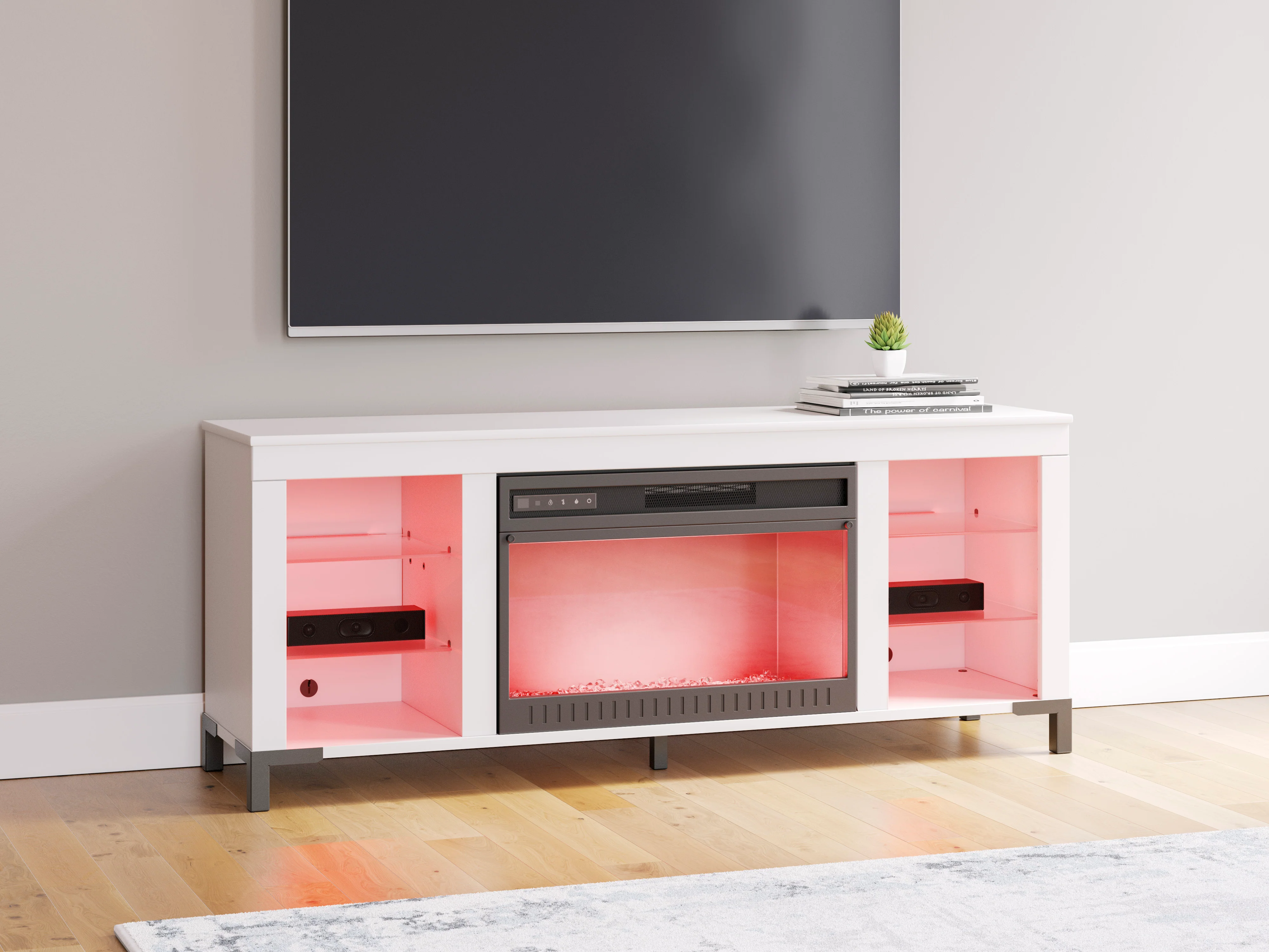 Brollevi TV Stand with Fireplace - Image 6